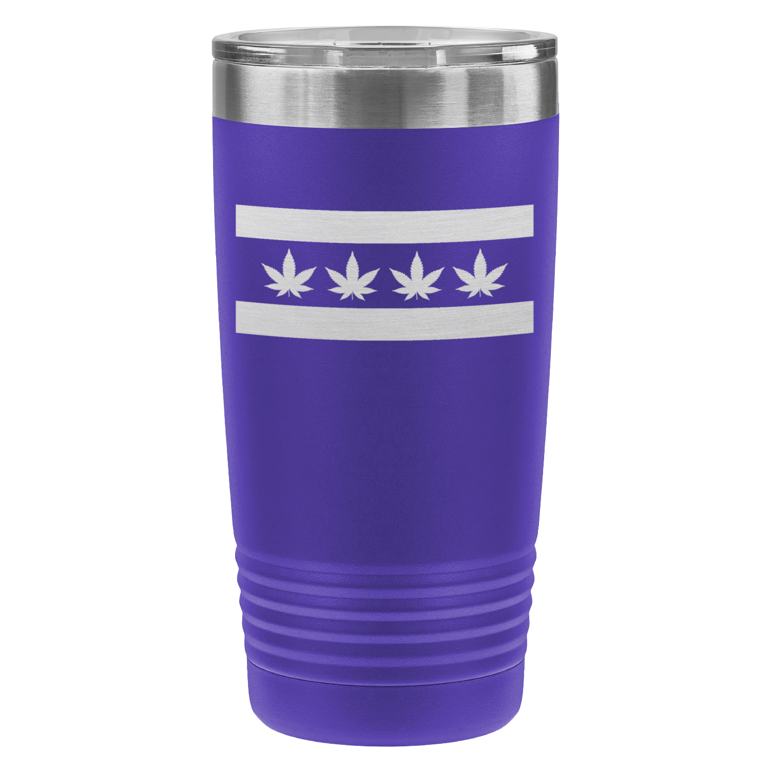 Chicago Flag Four Pot Leaf 20oz Lazer Tumbler