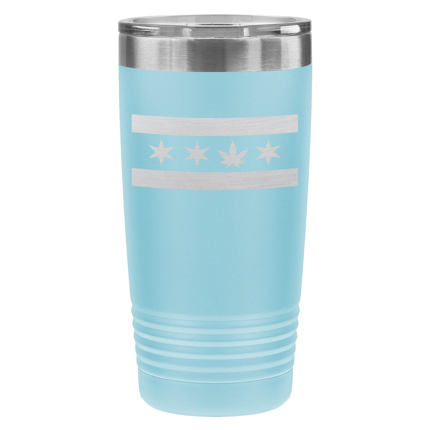 Chicago Flag Single Pot Leaf 20oz Lazer Tumbler