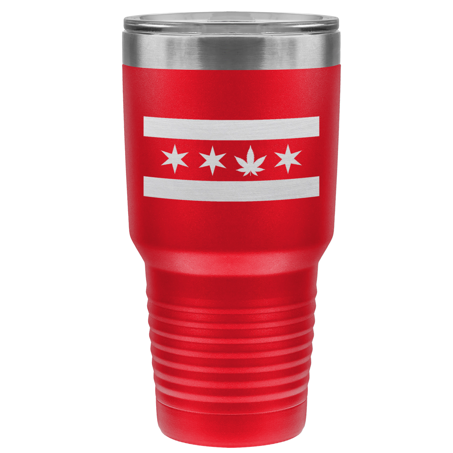 Chicago Flag Single Pot Leaf 30oz Lazer Tumbler