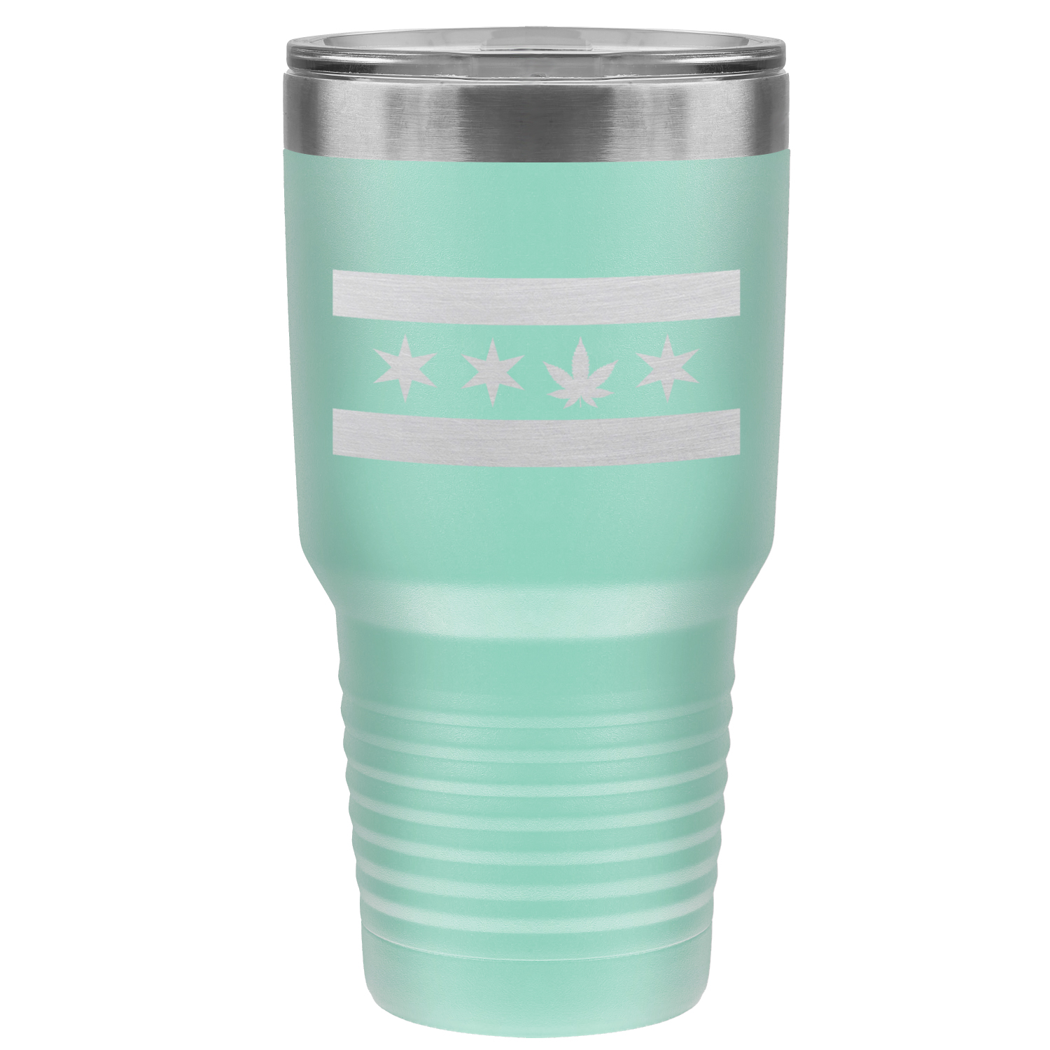 Chicago Flag Single Pot Leaf 30oz Lazer Tumbler