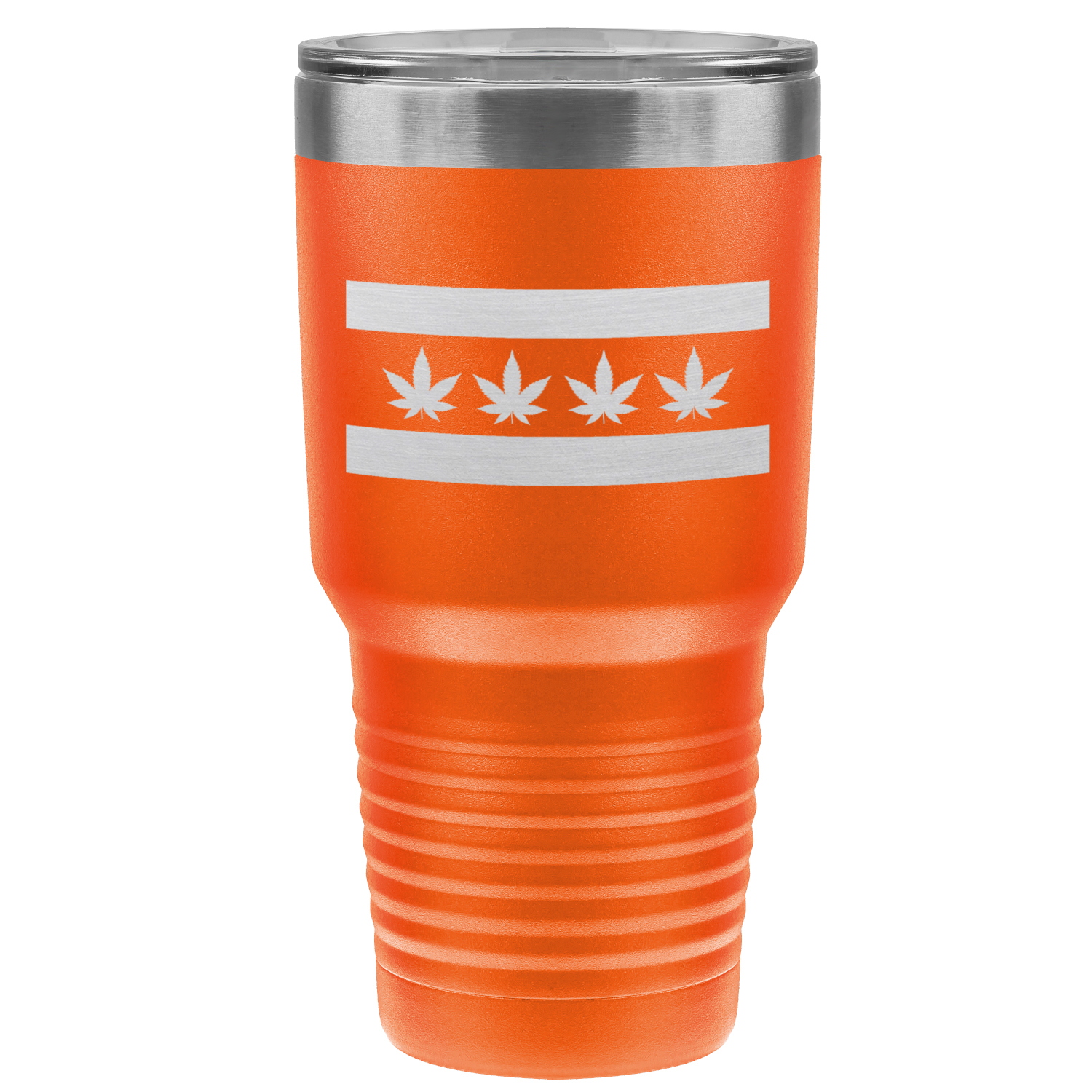 Chicago Flag Four Pot Leaf 30oz Lazer Tumbler