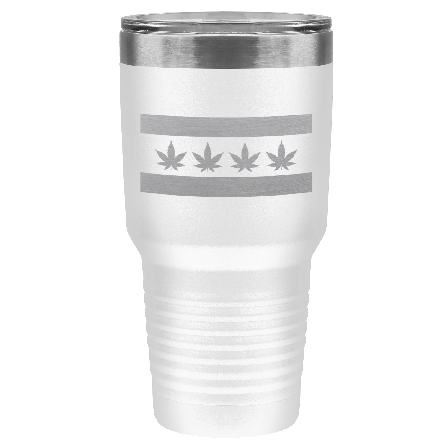 Chicago Flag Four Pot Leaf 30oz Lazer Tumbler