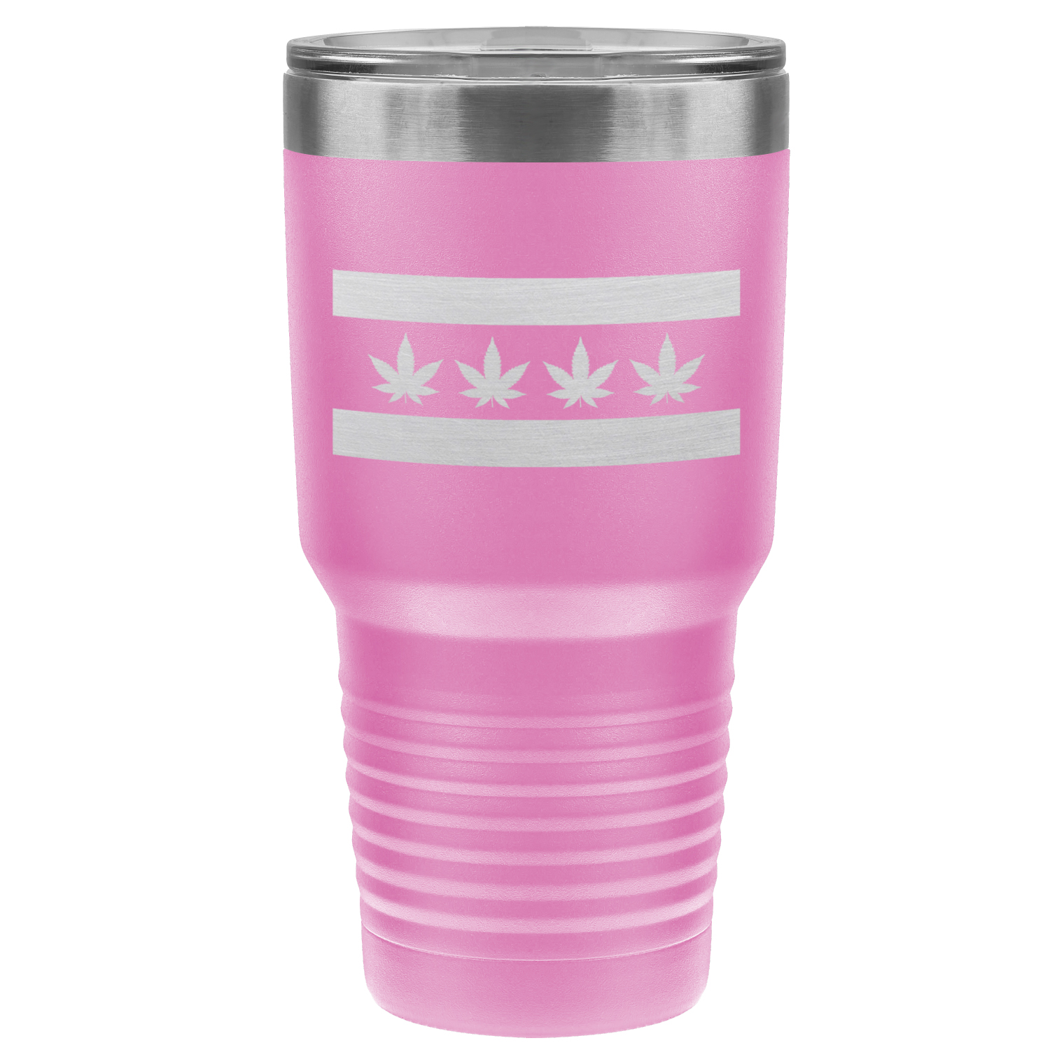 Chicago Flag Four Pot Leaf 30oz Lazer Tumbler