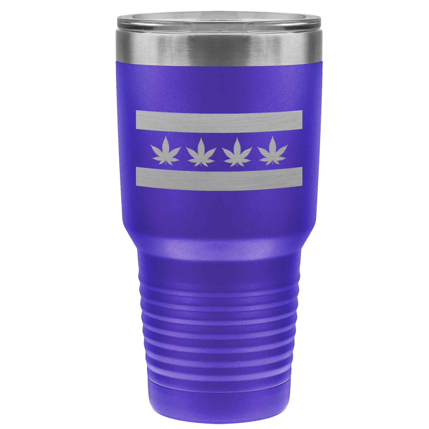 Chicago Flag Four Pot Leaf 30oz Lazer Tumbler