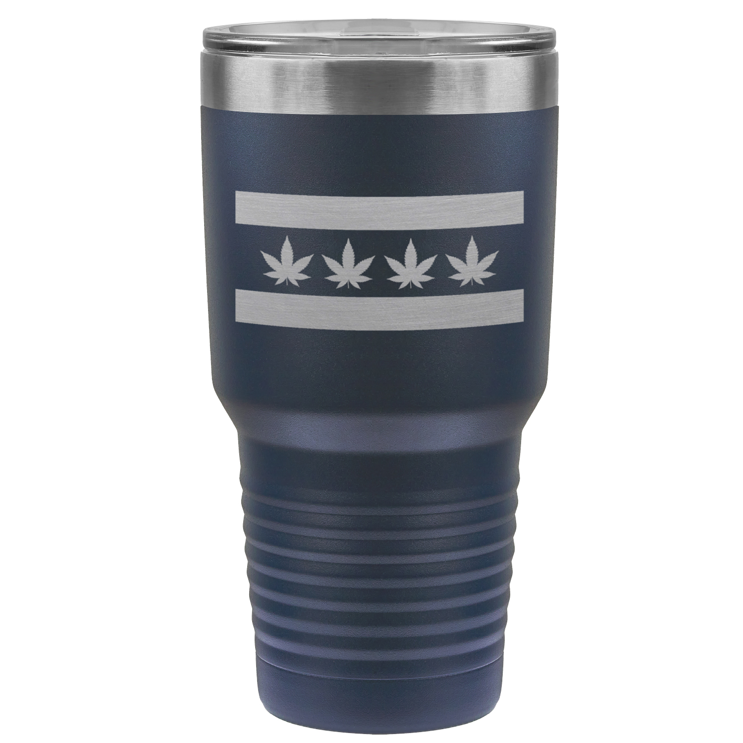 Chicago Flag Four Pot Leaf 30oz Lazer Tumbler