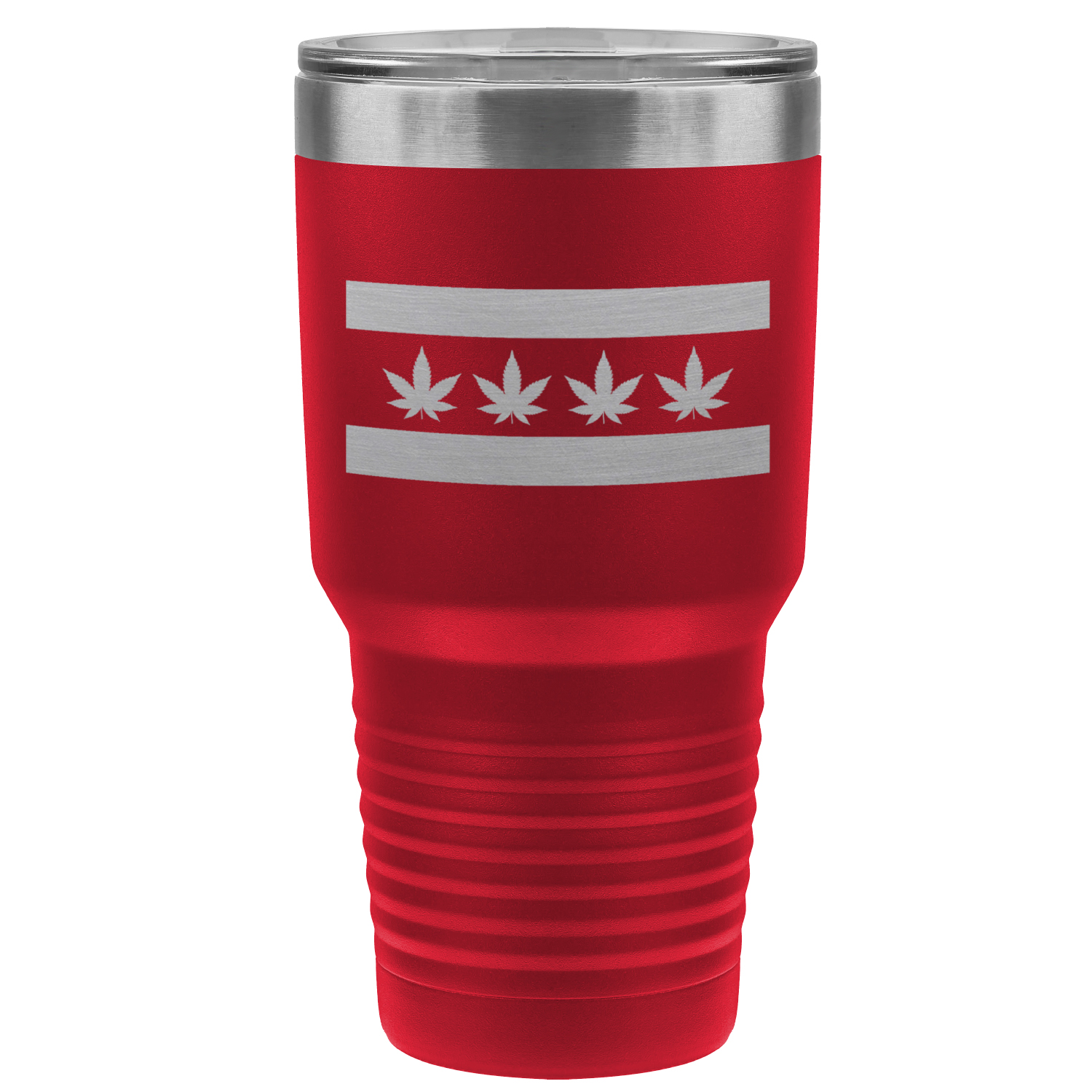 Chicago Flag Four Pot Leaf 30oz Lazer Tumbler
