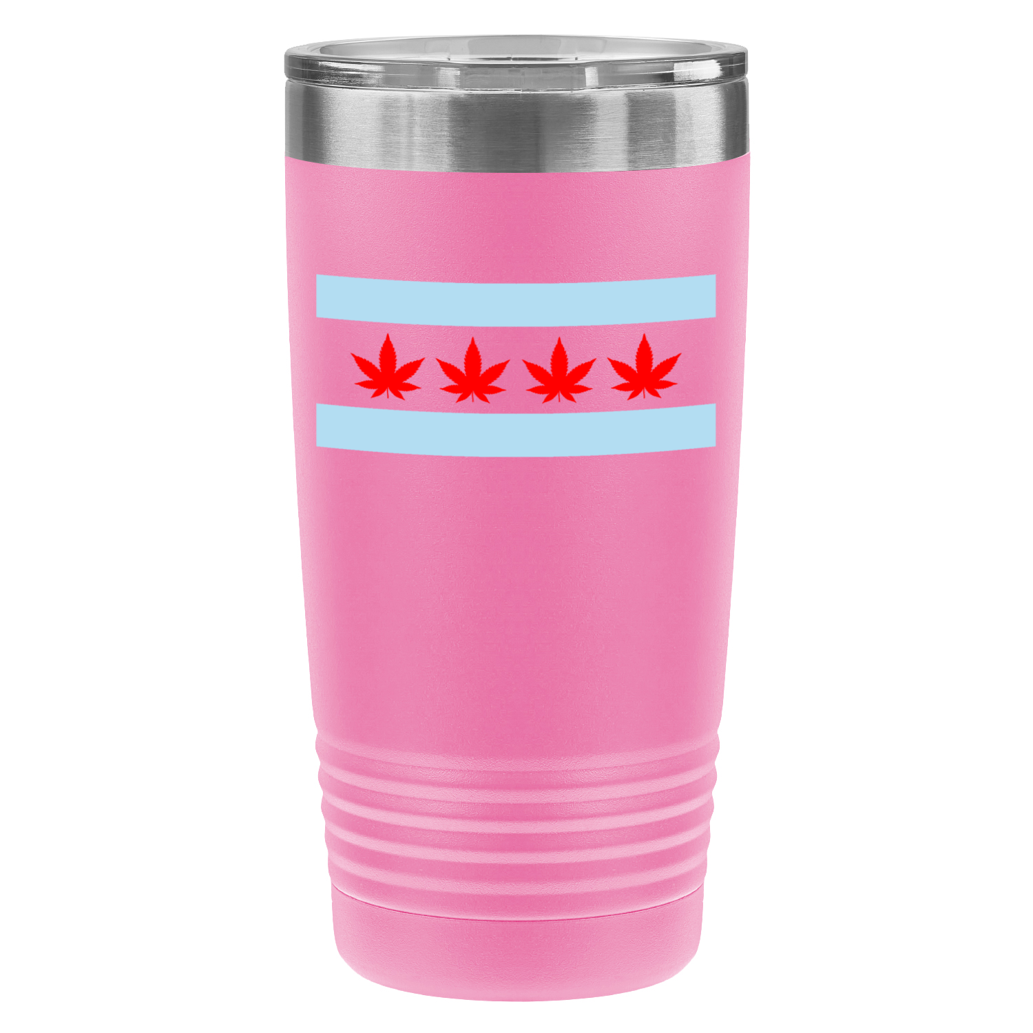 Chicago Flag Four Pot Leaf 20oz UV Tumbler
