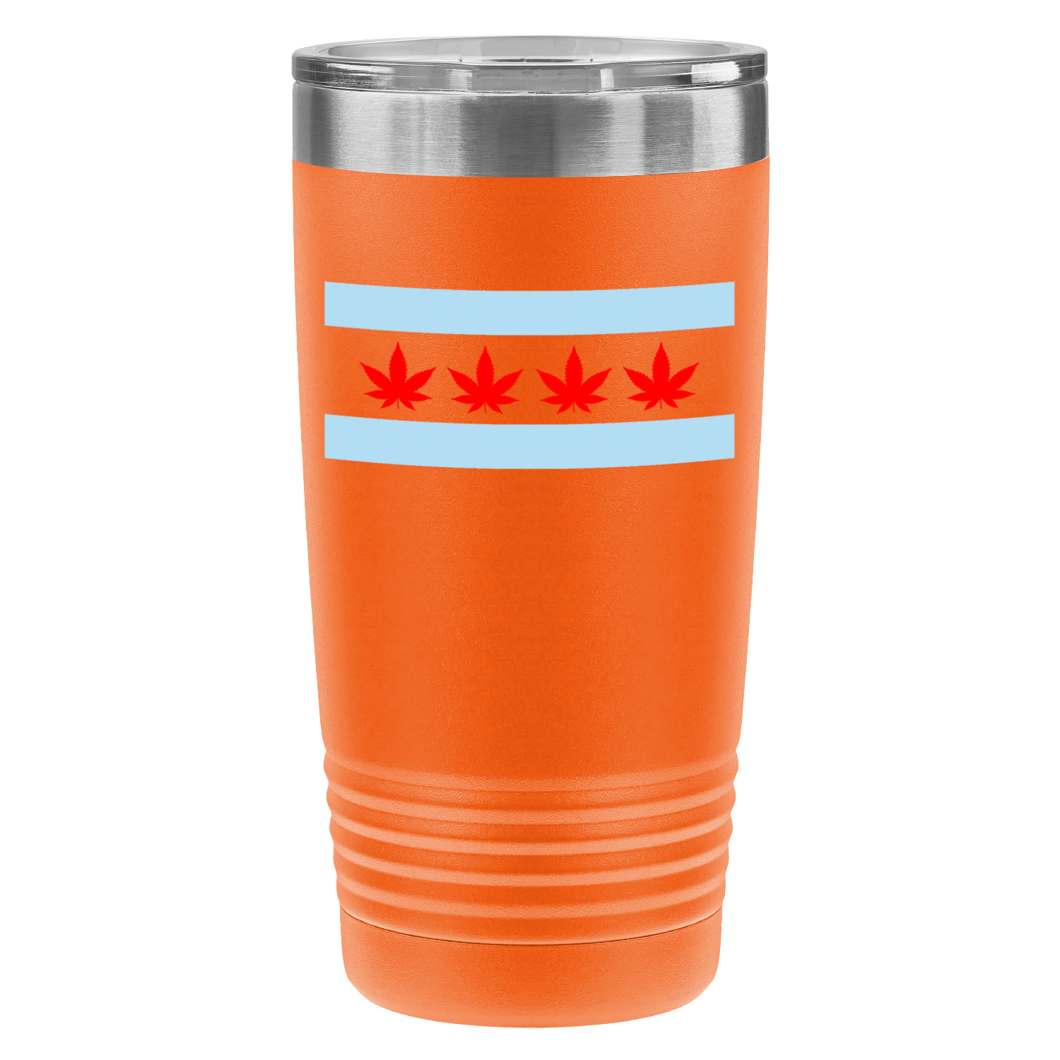 Chicago Flag Four Pot Leaf 20oz UV Tumbler