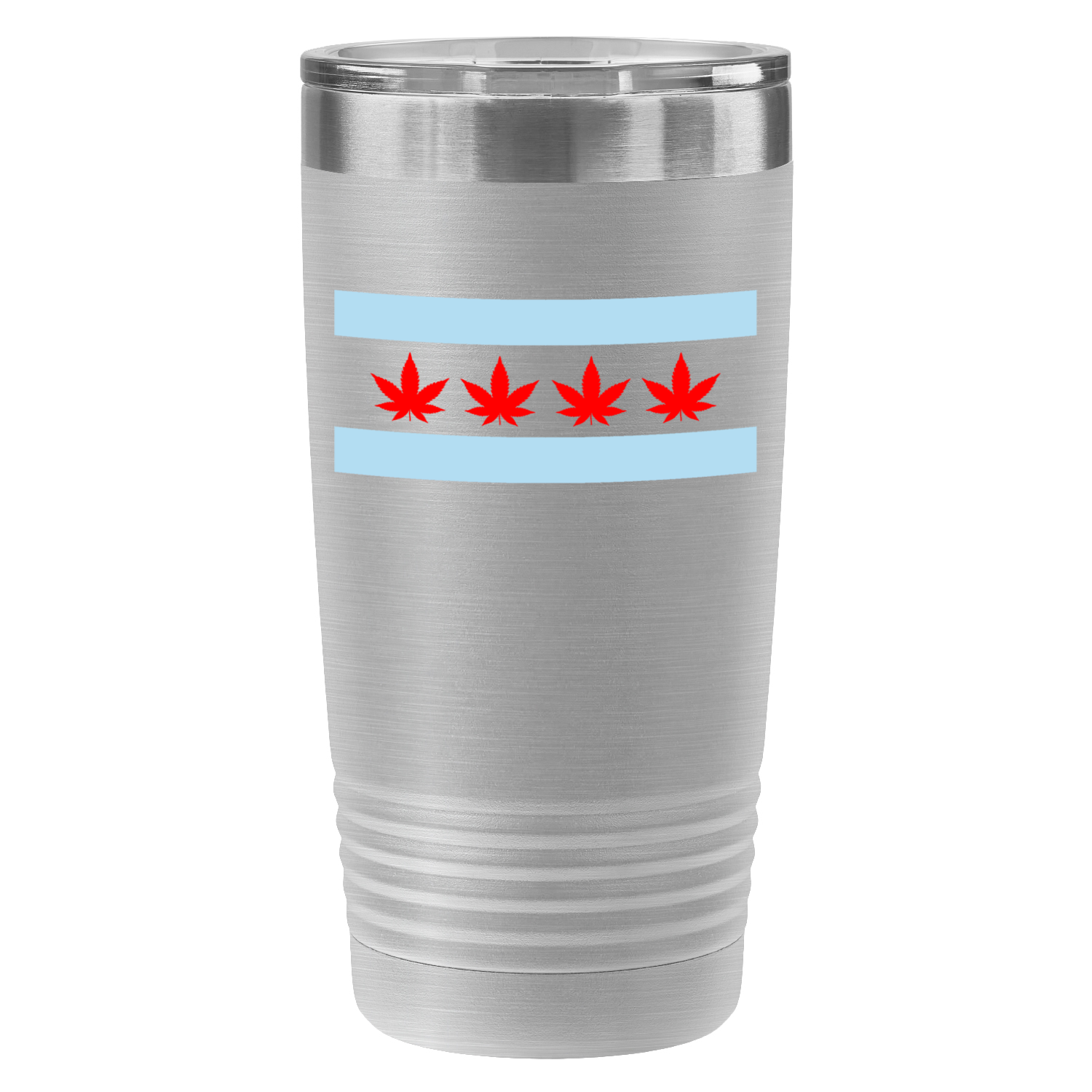 Chicago Flag Four Pot Leaf 20oz UV Tumbler
