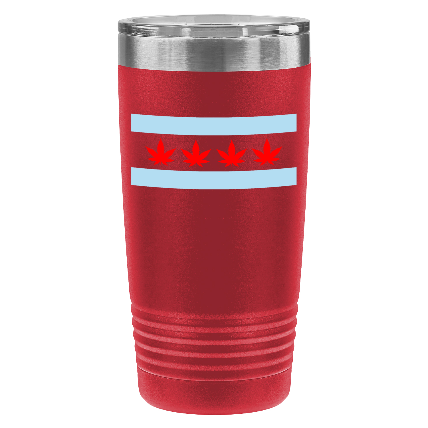 Chicago Flag Four Pot Leaf 20oz UV Tumbler