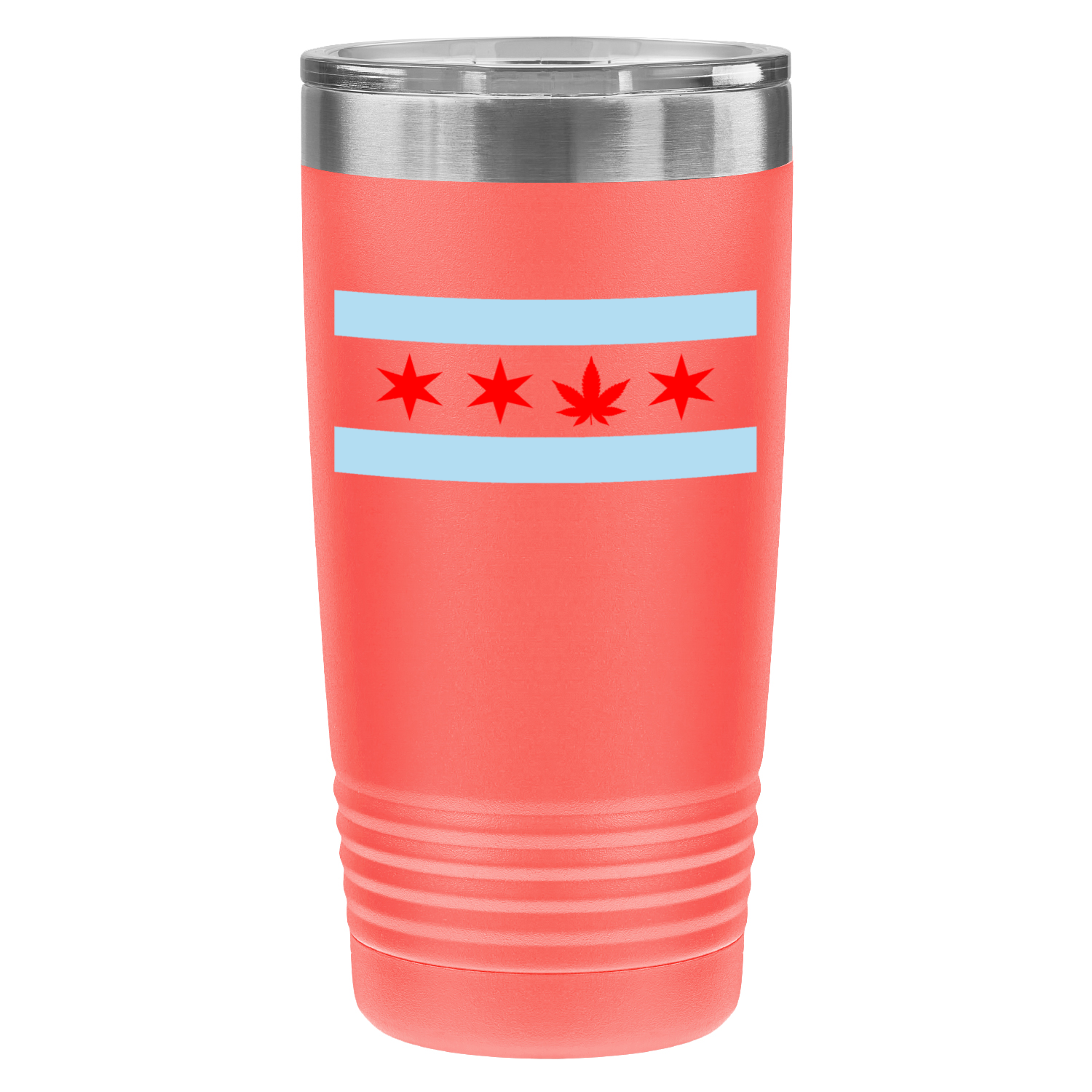 Chicago Flag Single Pot Leaf 20oz UV Tumbler