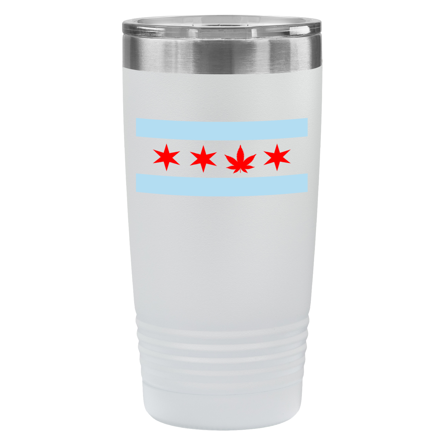 Chicago Flag Single Pot Leaf 20oz UV Tumbler