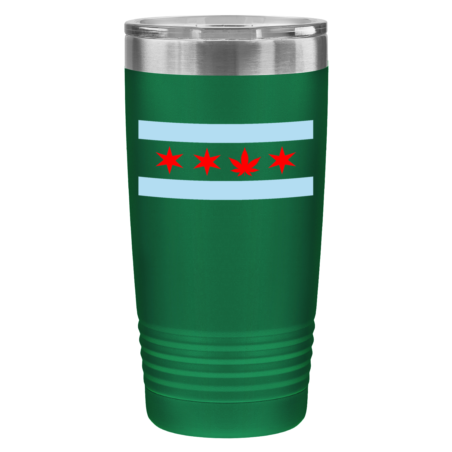 Chicago Flag Single Pot Leaf 20oz UV Tumbler
