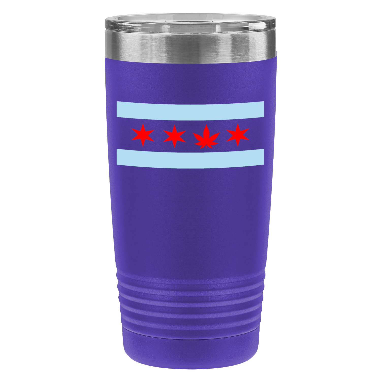 Chicago Flag Single Pot Leaf 20oz UV Tumbler