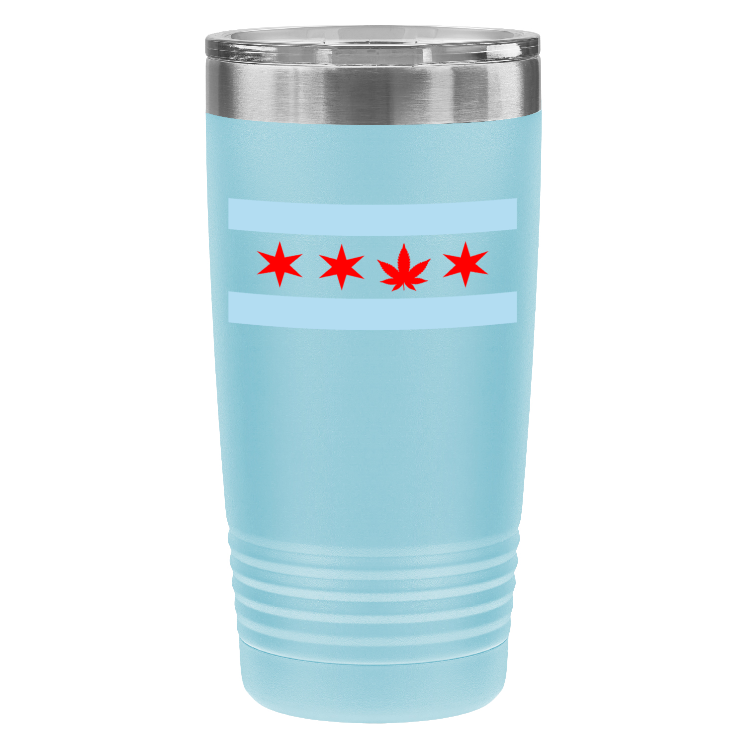 Chicago Flag Single Pot Leaf 20oz UV Tumbler