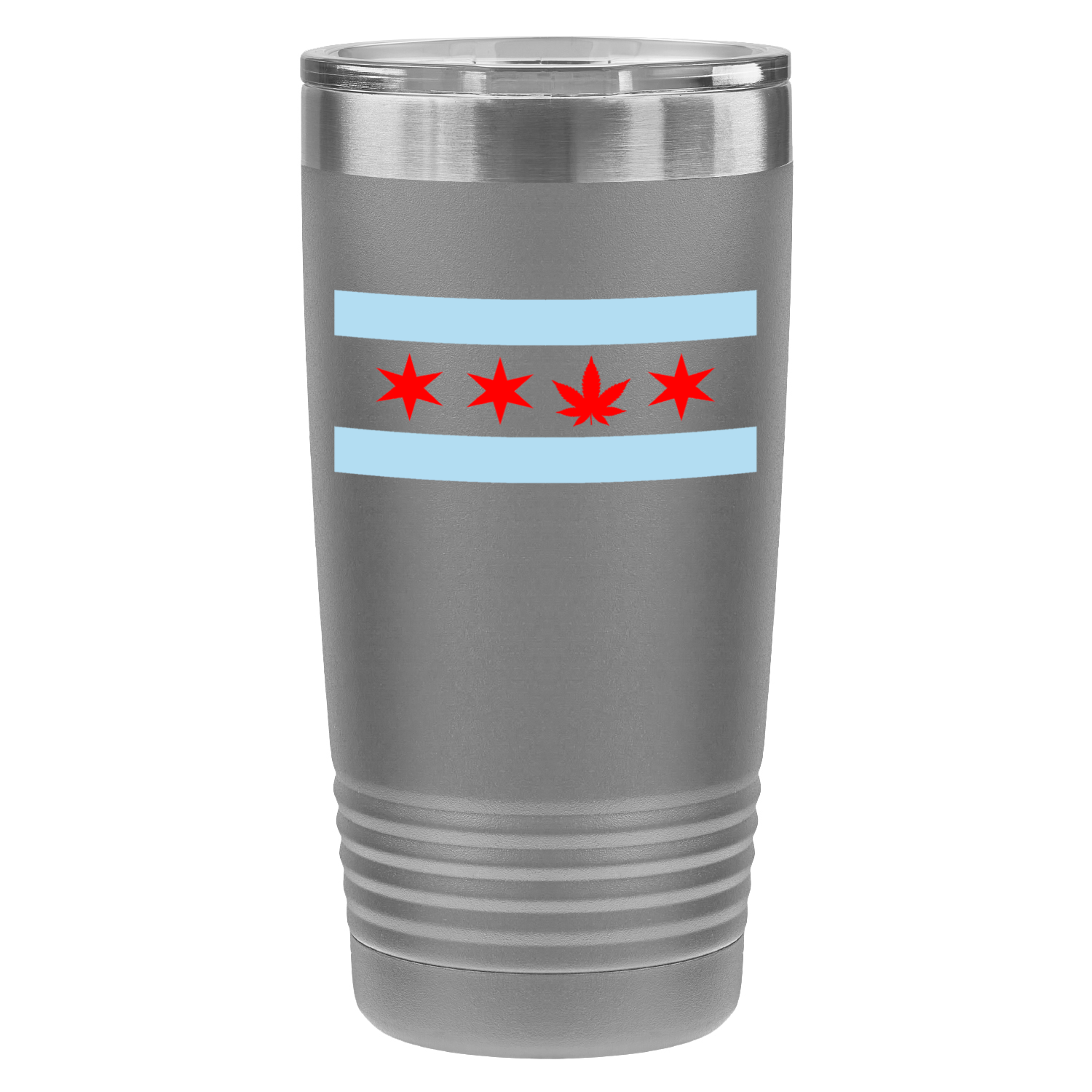 Chicago Flag Single Pot Leaf 20oz UV Tumbler