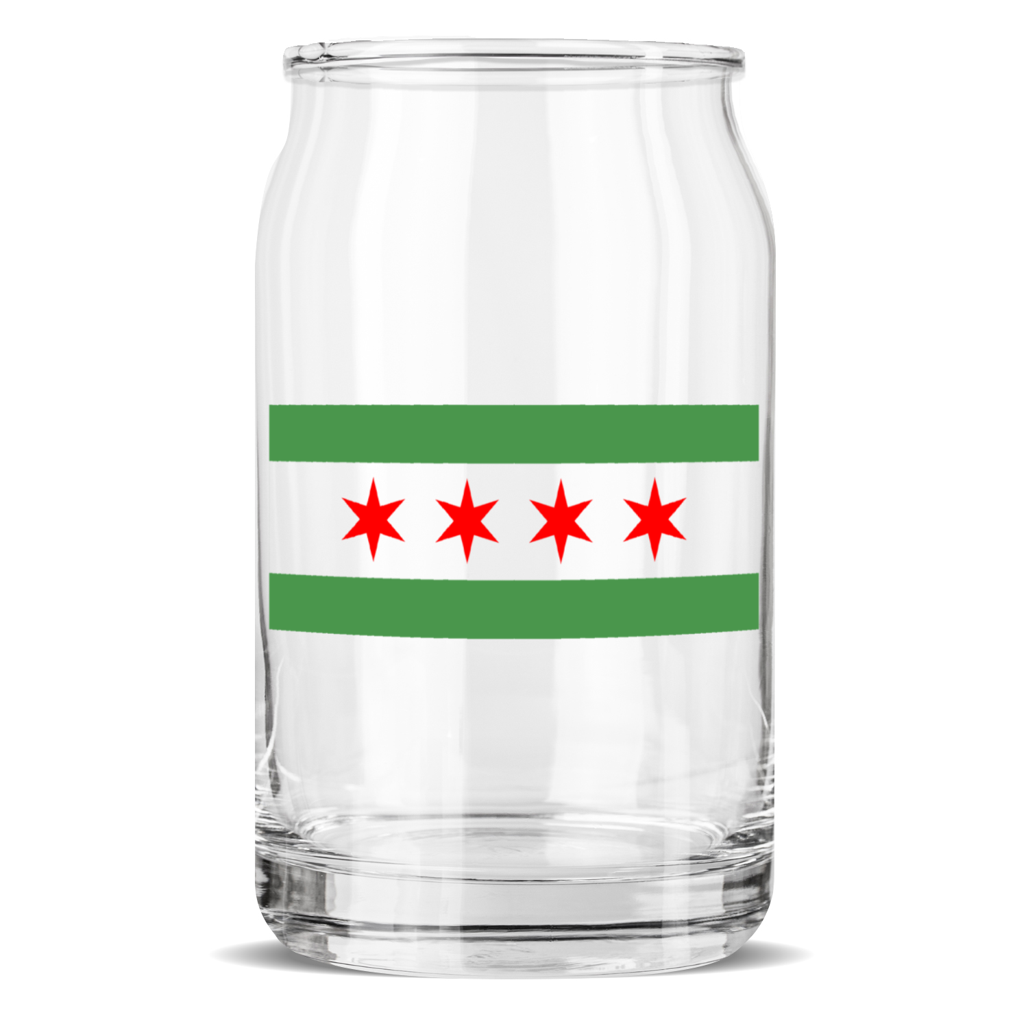 Chicago Flag Green River Sculptured Glass