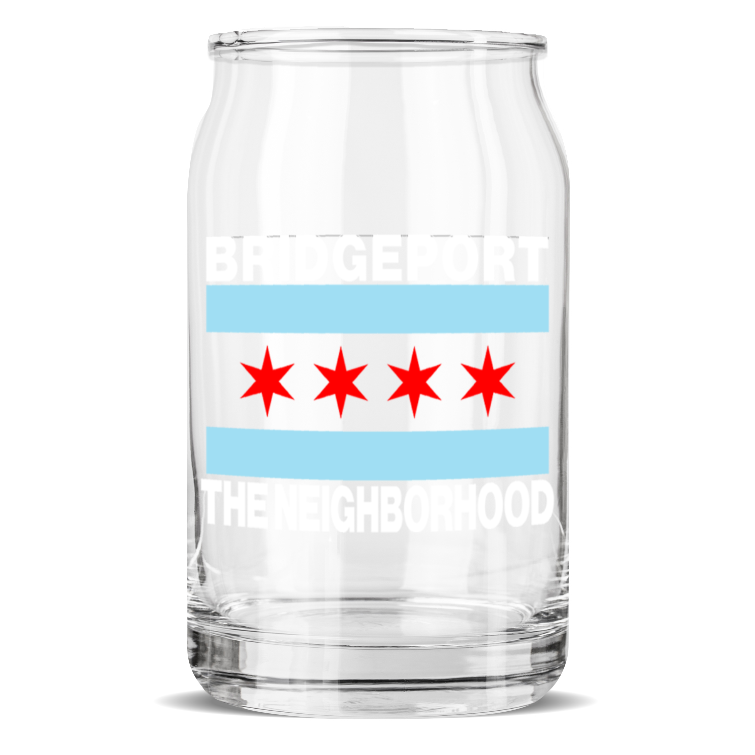 Chicago Flag Bridgeport Sculptured Glass