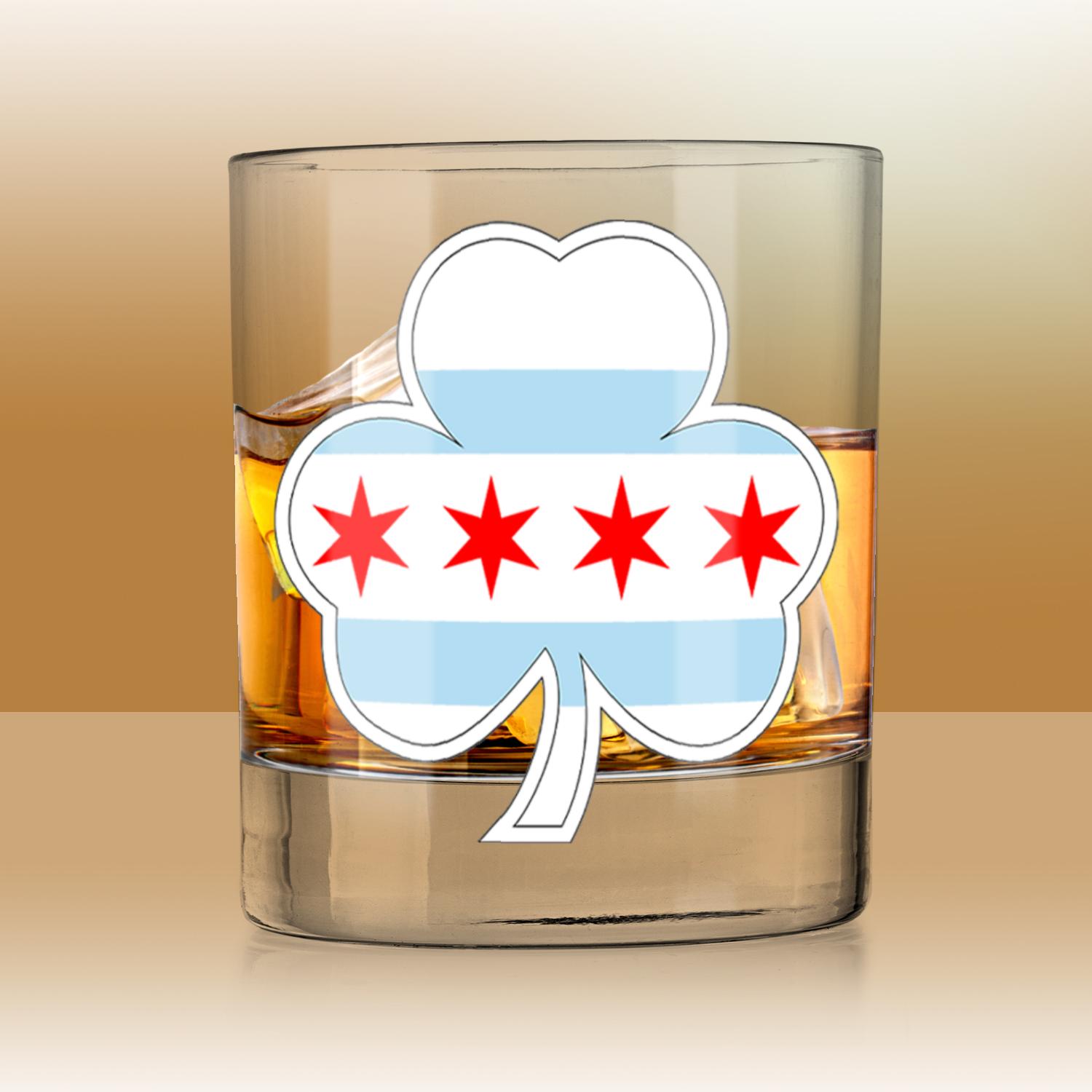 Chicago Flag Shamrock St. Patty’s Whiskey Tumbler
