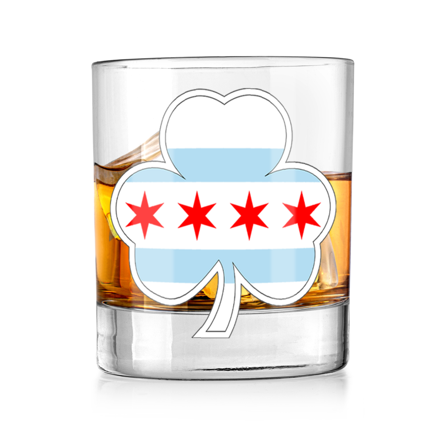 Chicago Flag Shamrock St. Patty’s Whiskey Tumbler
