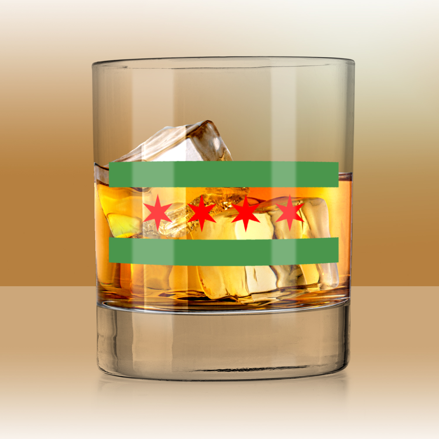 Chicago Flag Green River Whiskey Tumbler