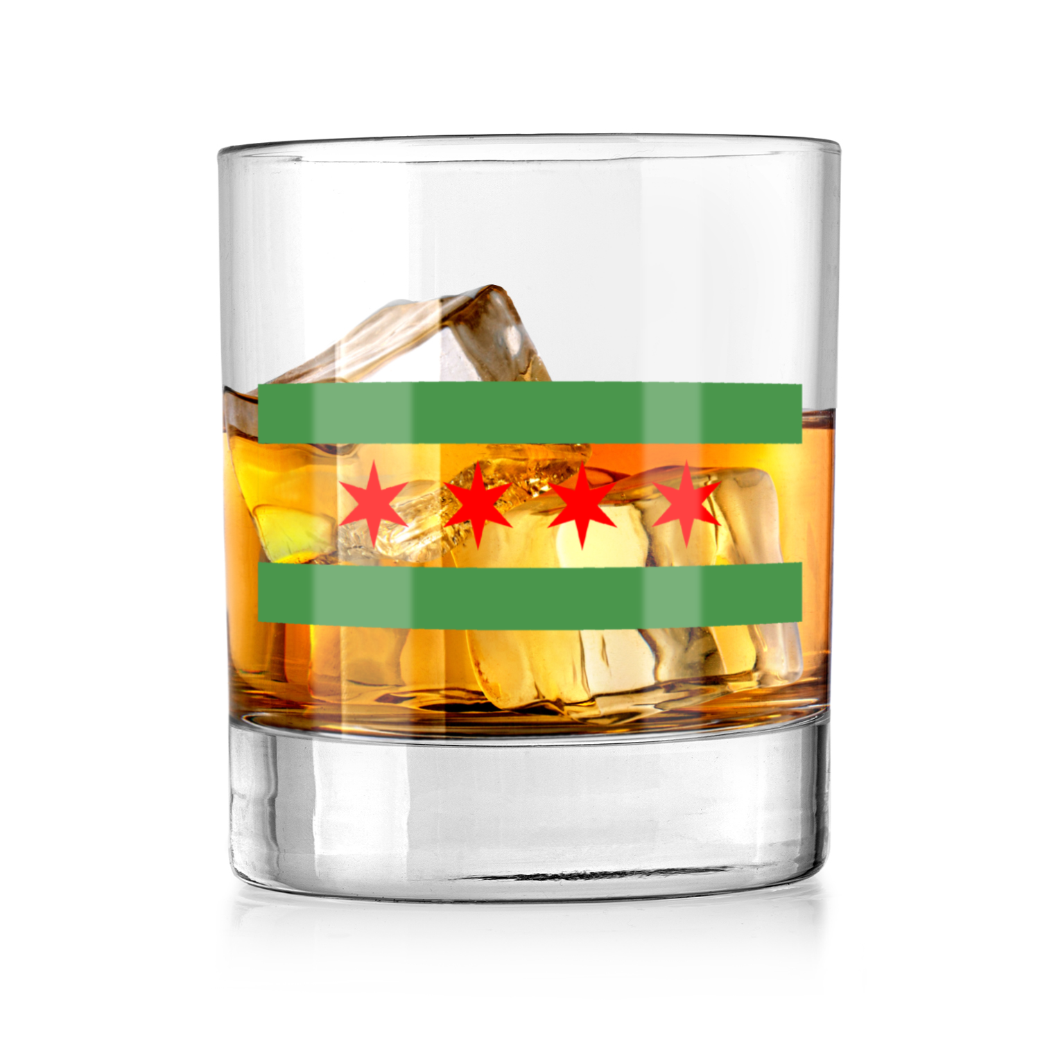 Chicago Flag Green River Whiskey Tumbler