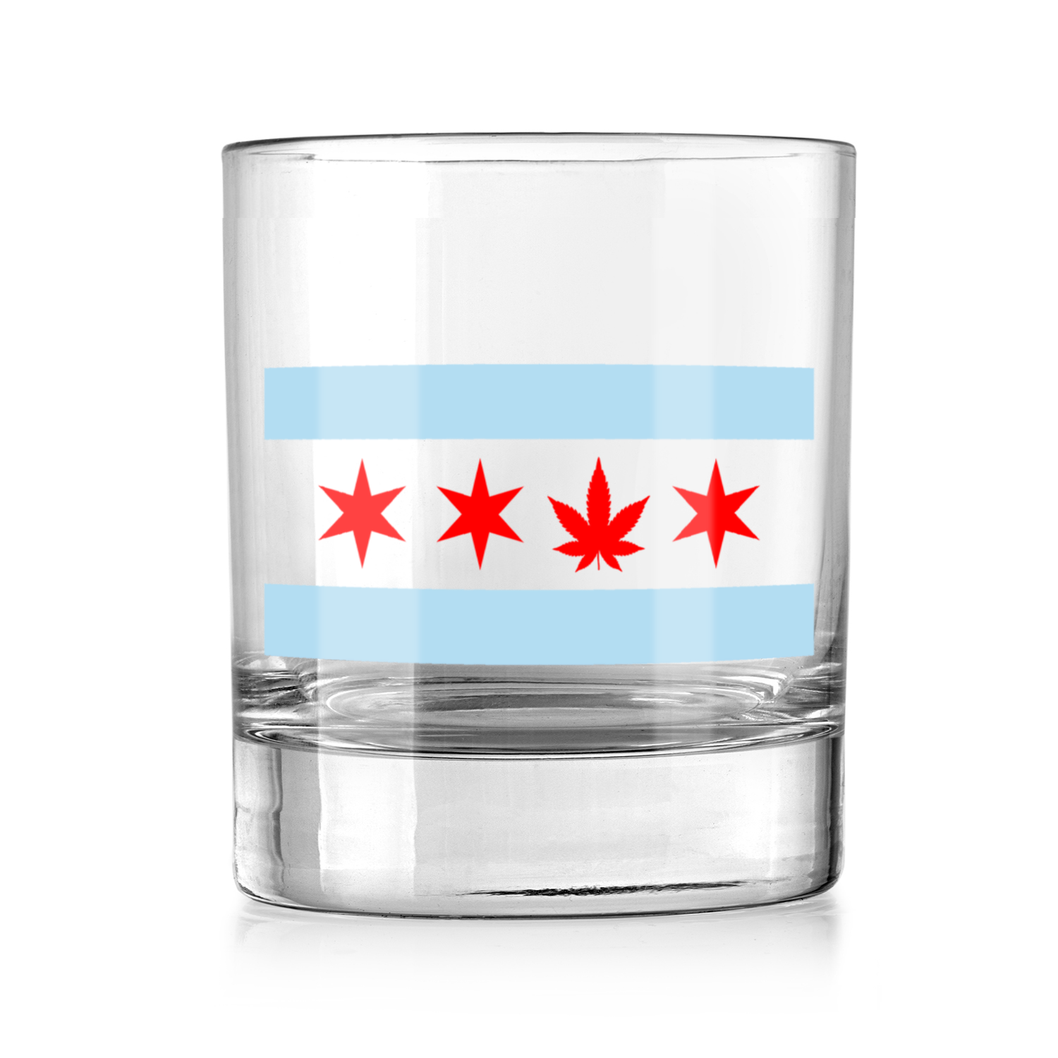 Chicago Flag Single Pot Leaf Whiskey Tumbler