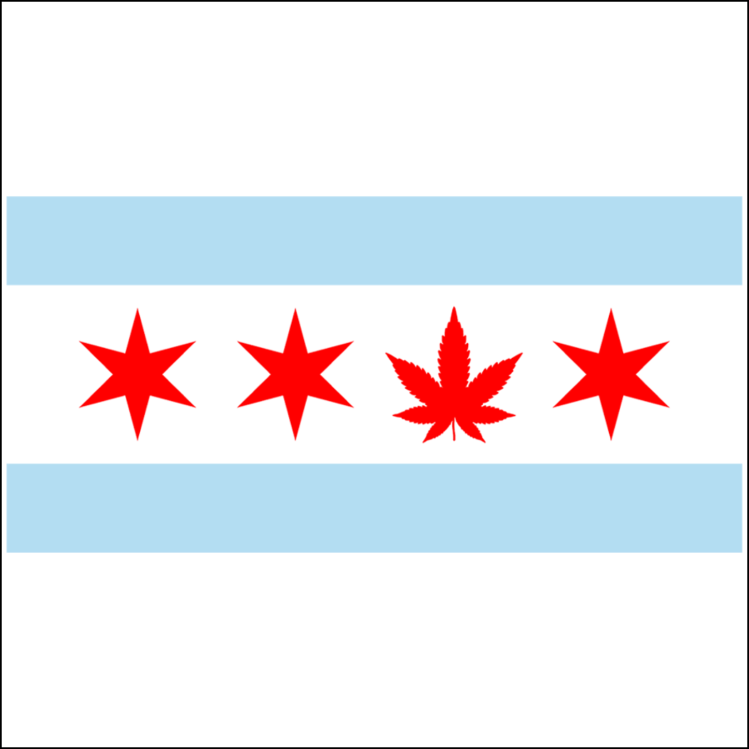 Chicago Flag Single Pot Leaf Whiskey Tumbler