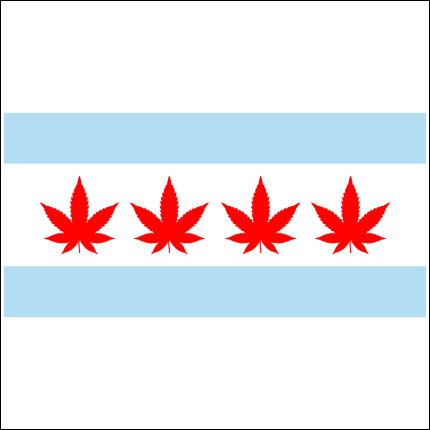 Chicago Flag Four Pot Leaf Whiskey Tumbler