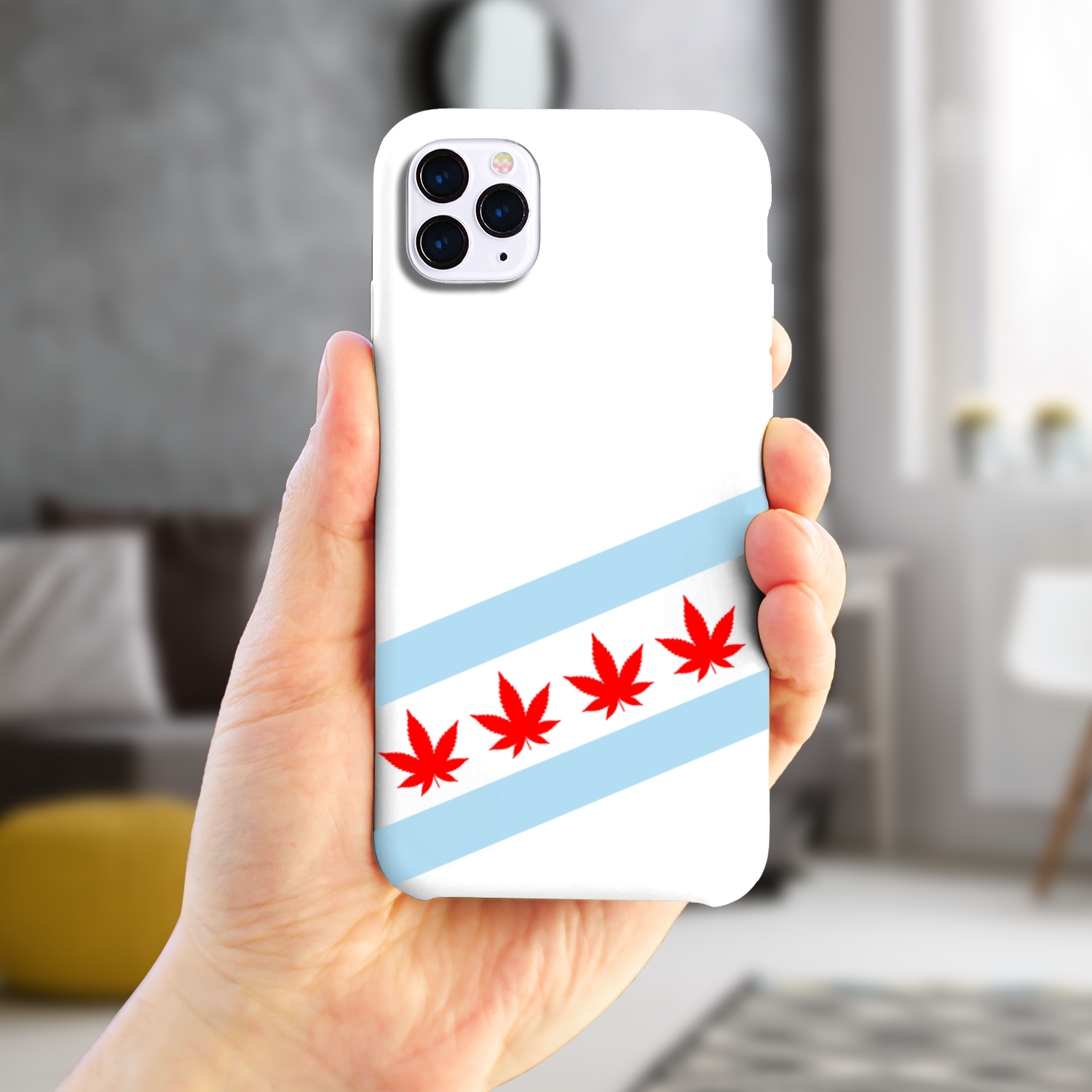 Chicago Flag Four Pot Leaf Slim Phone Case