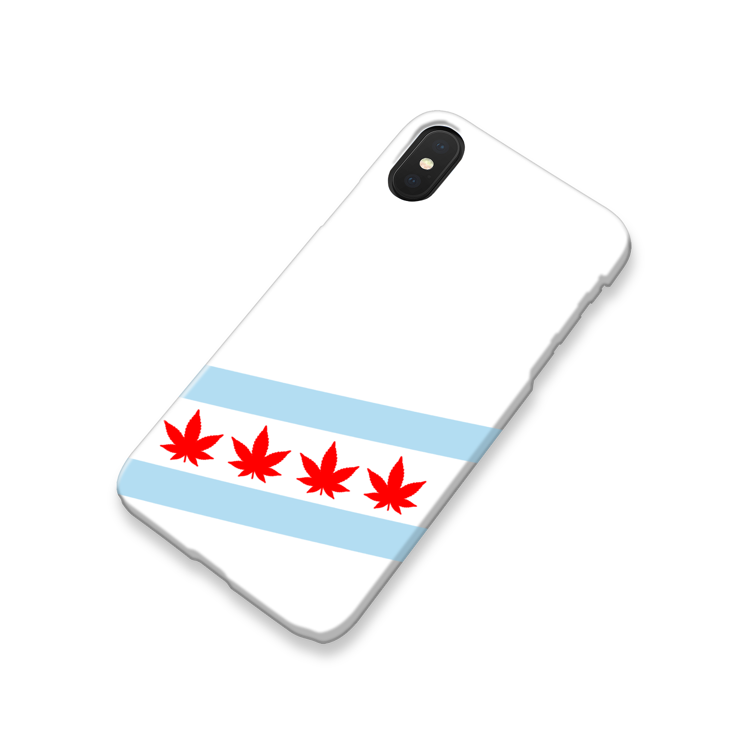 Chicago Flag Four Pot Leaf Slim Phone Case