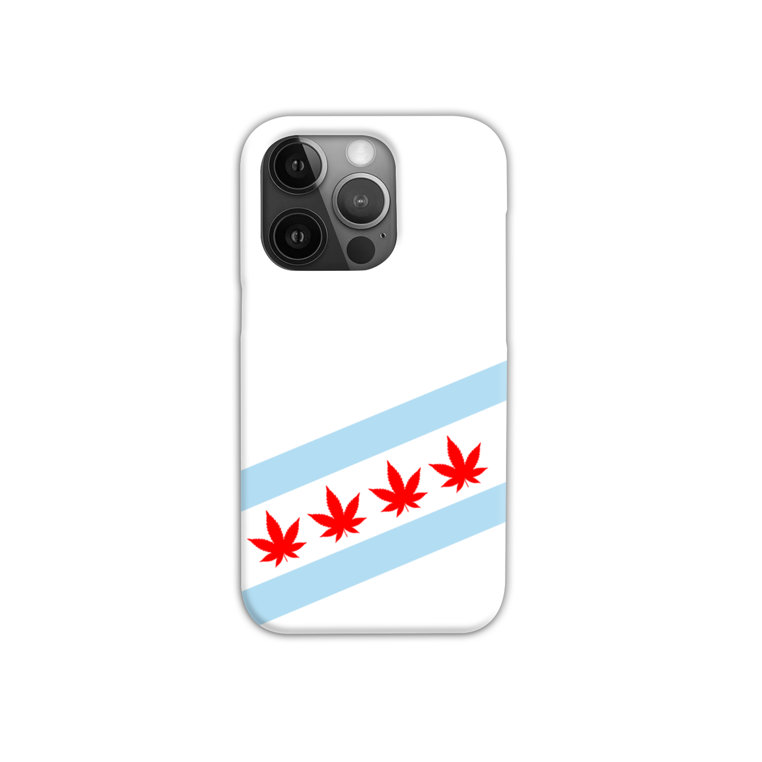 Chicago Flag Four Pot Leaf Slim Phone Case