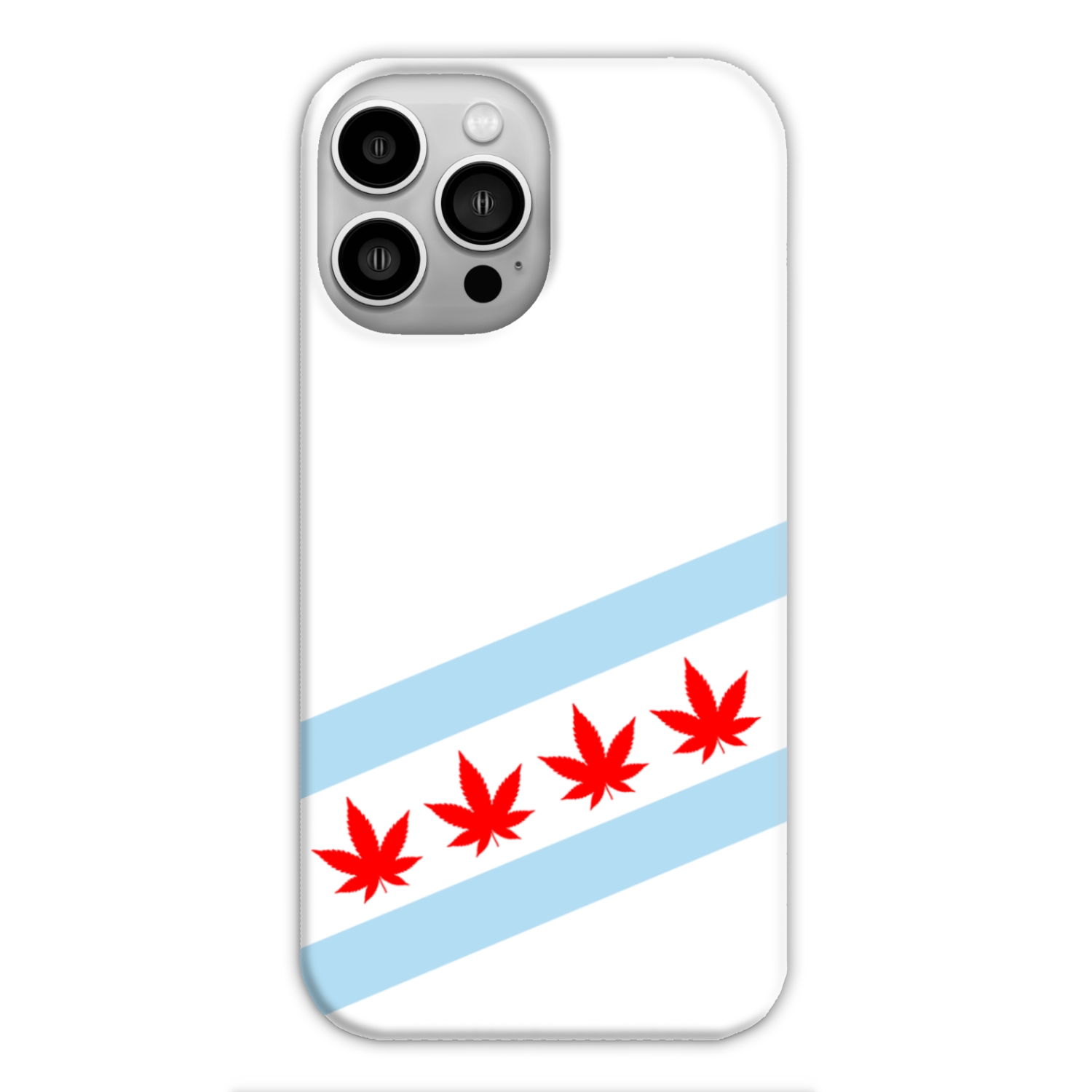 Chicago Flag Four Pot Leaf Slim Phone Case