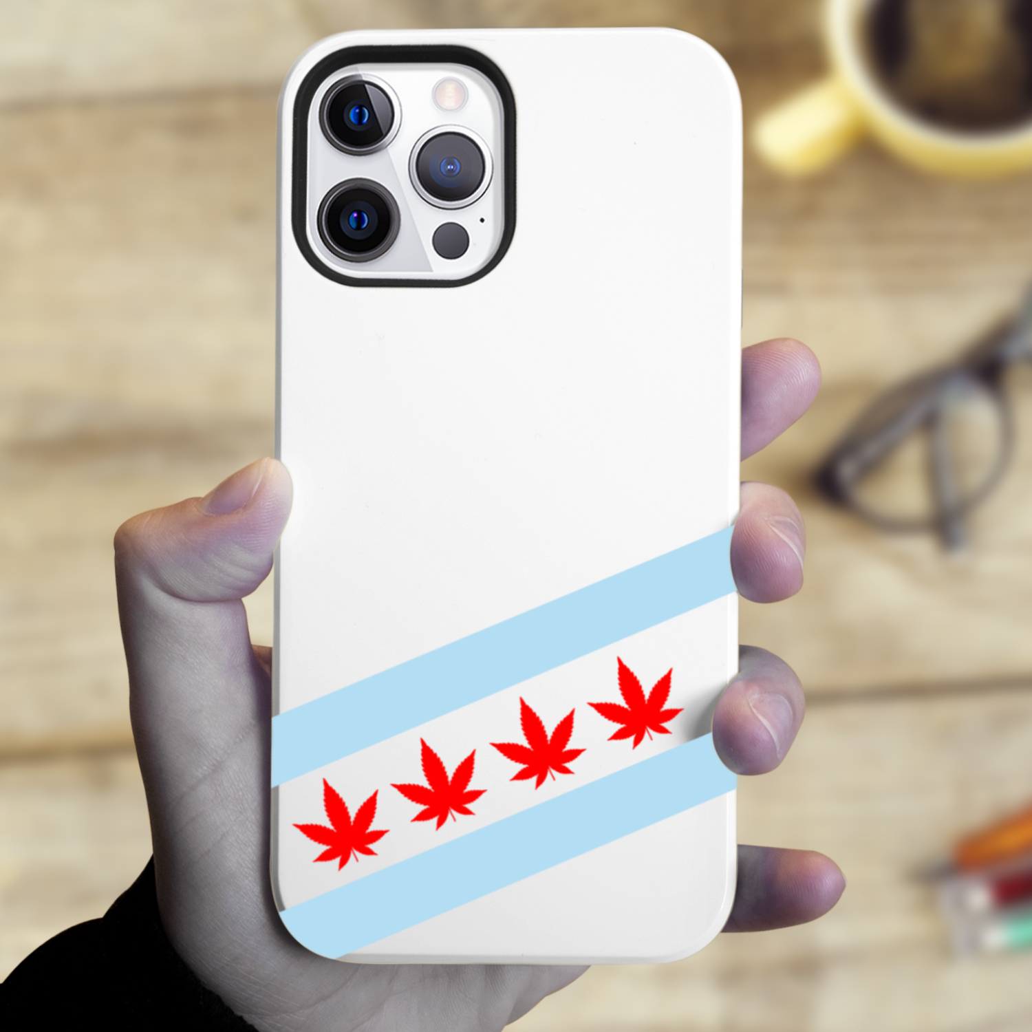 Chicago Flag Four Pot Leaf Tough Phone Case