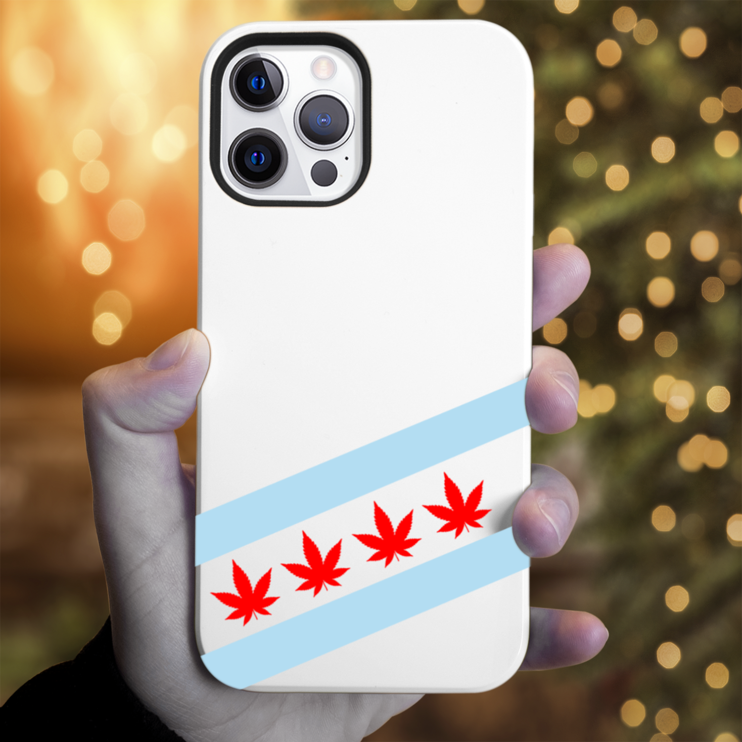 Chicago Flag Four Pot Leaf Tough Phone Case