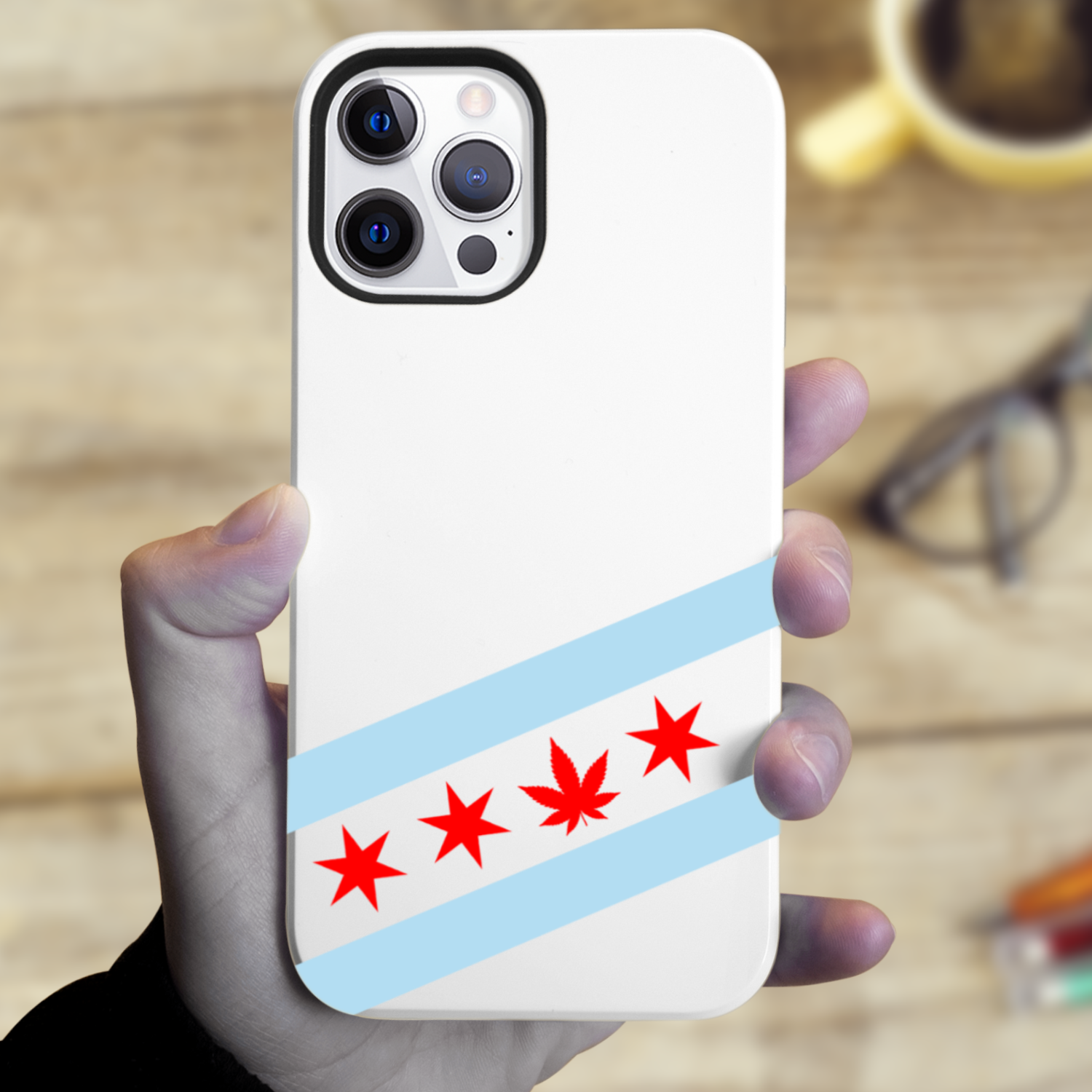 Chicago Flag Single Pot Leaf Tough Phone Case