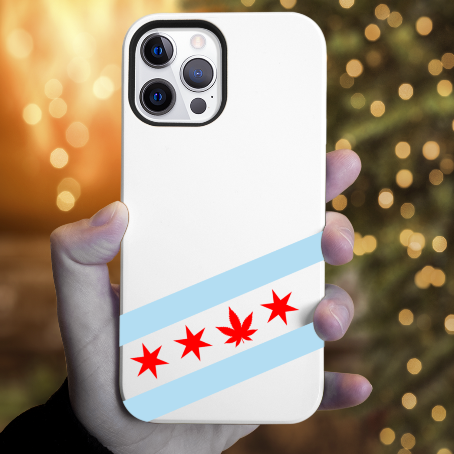 Chicago Flag Single Pot Leaf Tough Phone Case