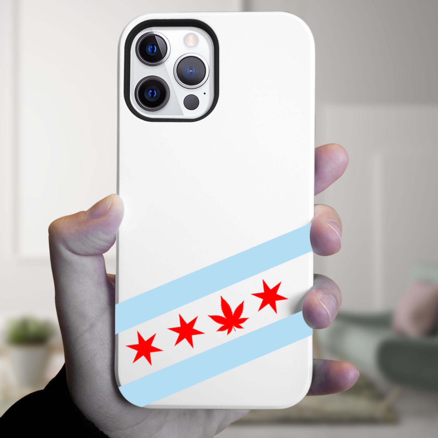 Chicago Flag Single Pot Leaf Tough Phone Case