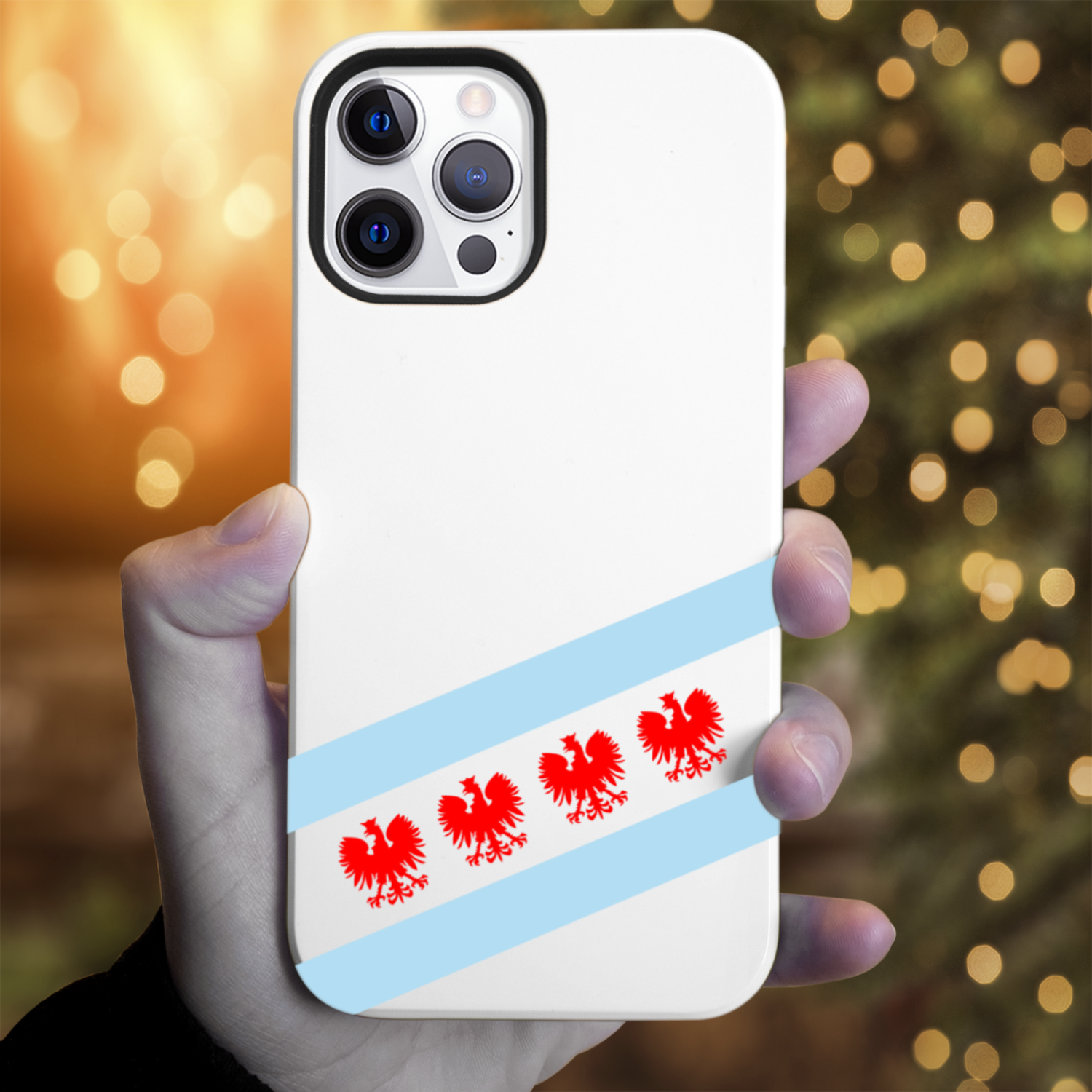 Chicago Flag Polish Four Eagle Tough Phone Case