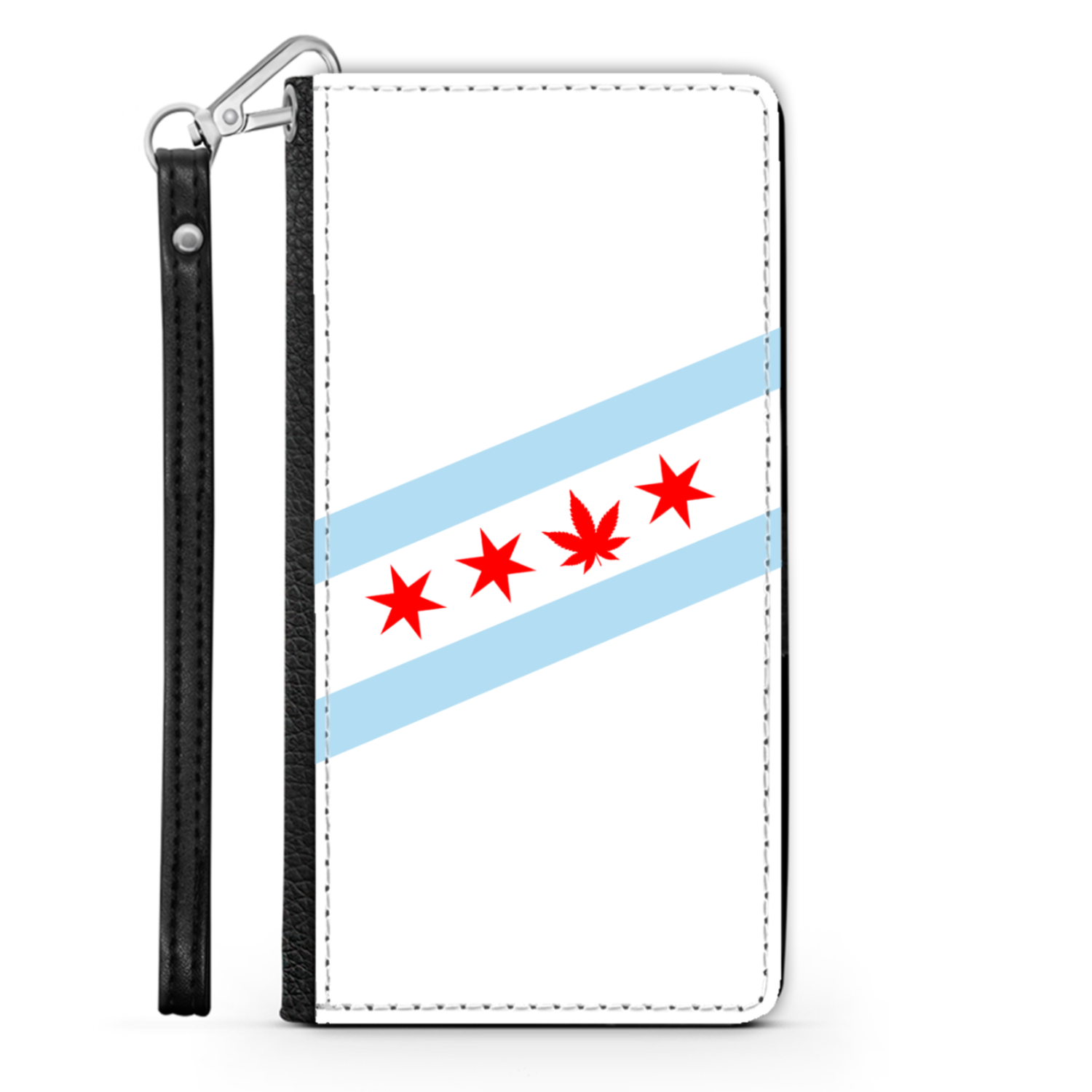 Chicago Flag Single Pot Leaf Wallet Phone Case