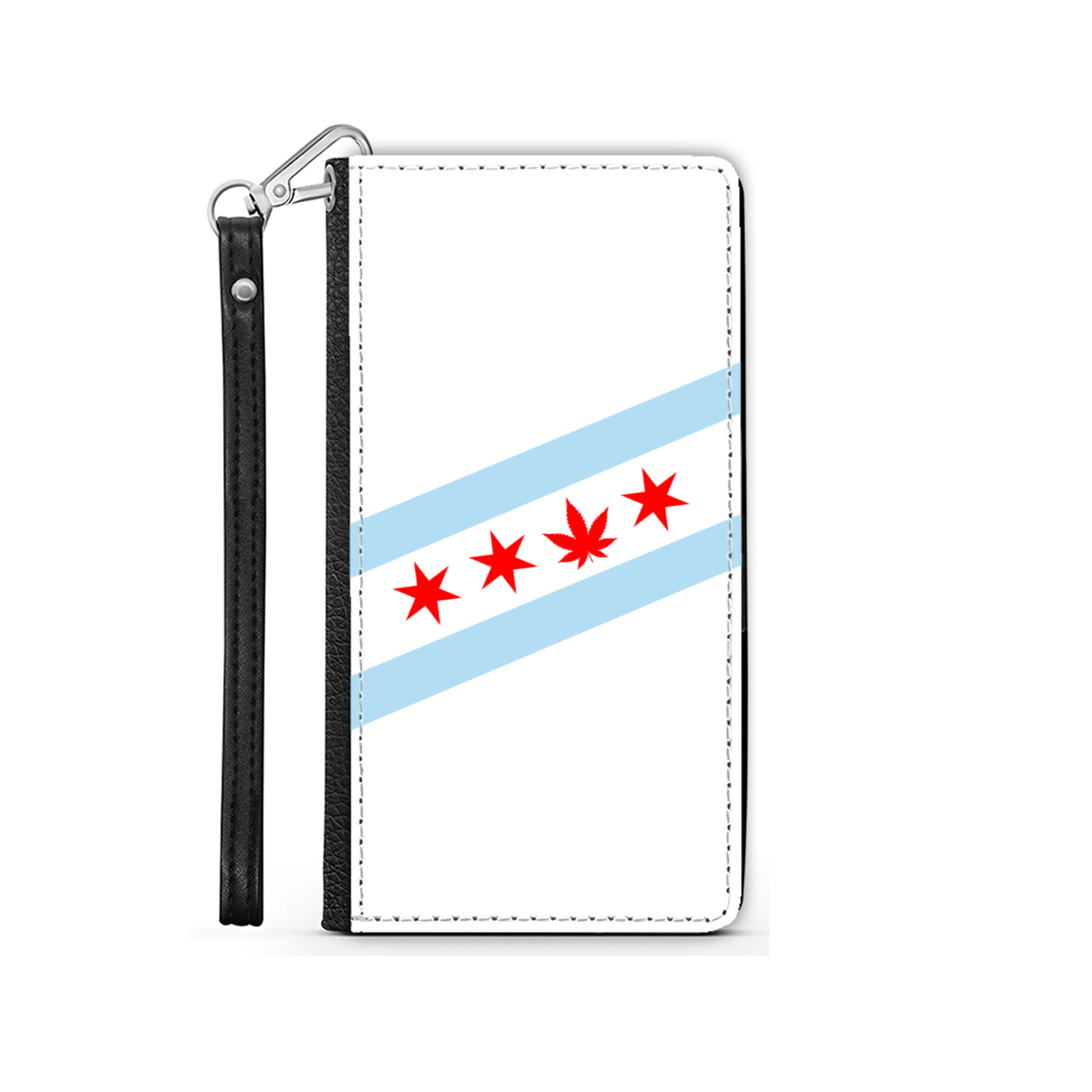 Chicago Flag Single Pot Leaf Wallet Phone Case
