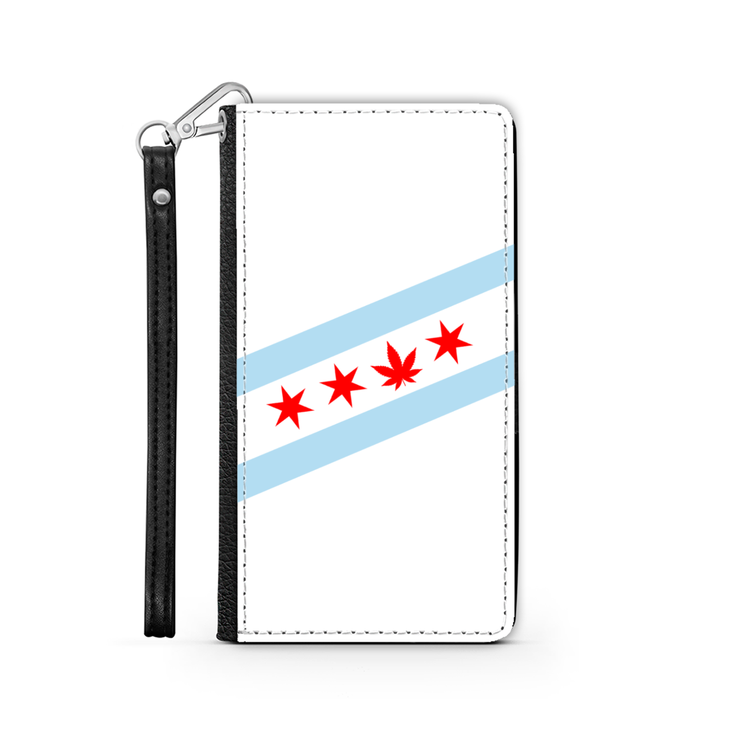 Chicago Flag Single Pot Leaf Wallet Phone Case