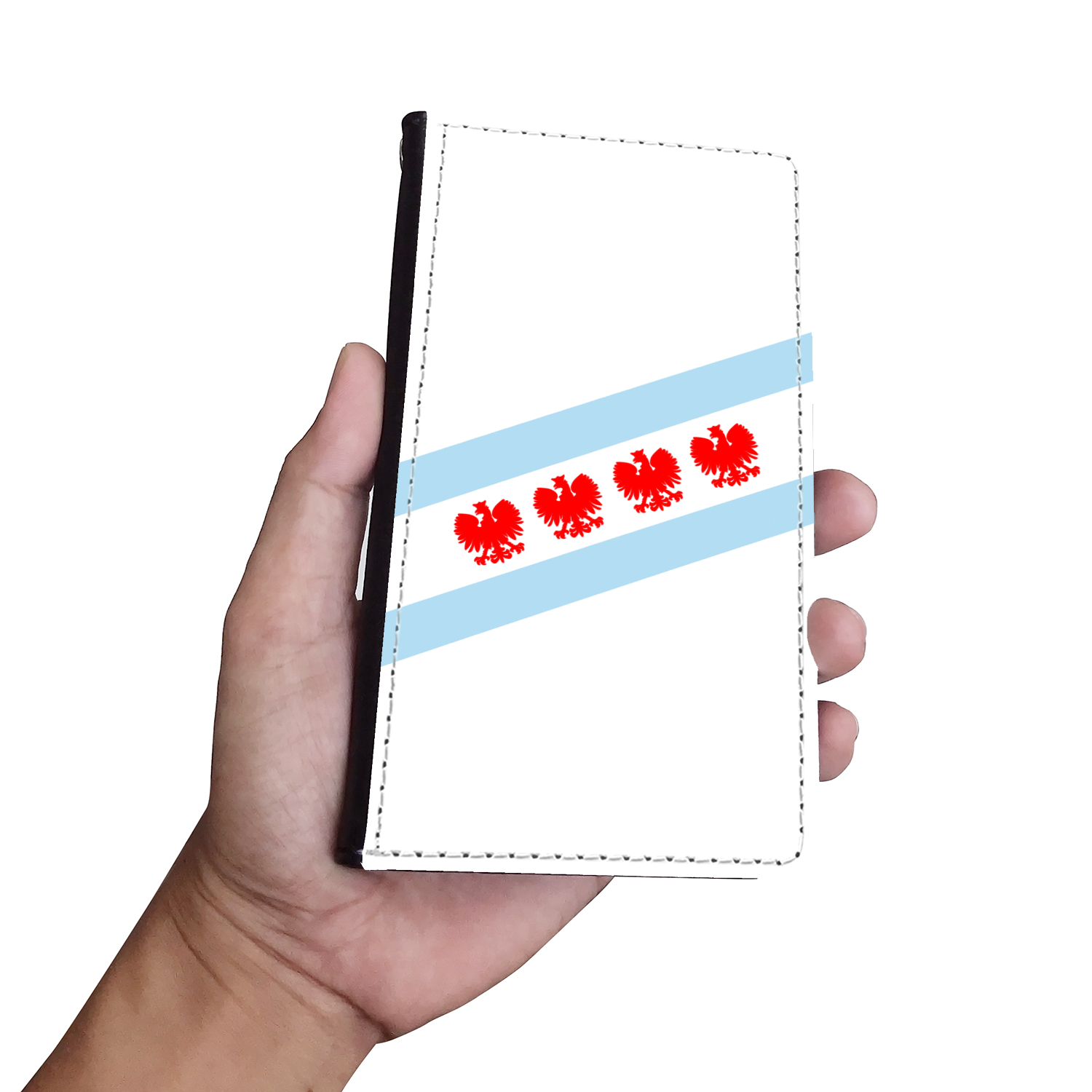 Chicago Flag Polish Four Eagle Wallet Phone Case