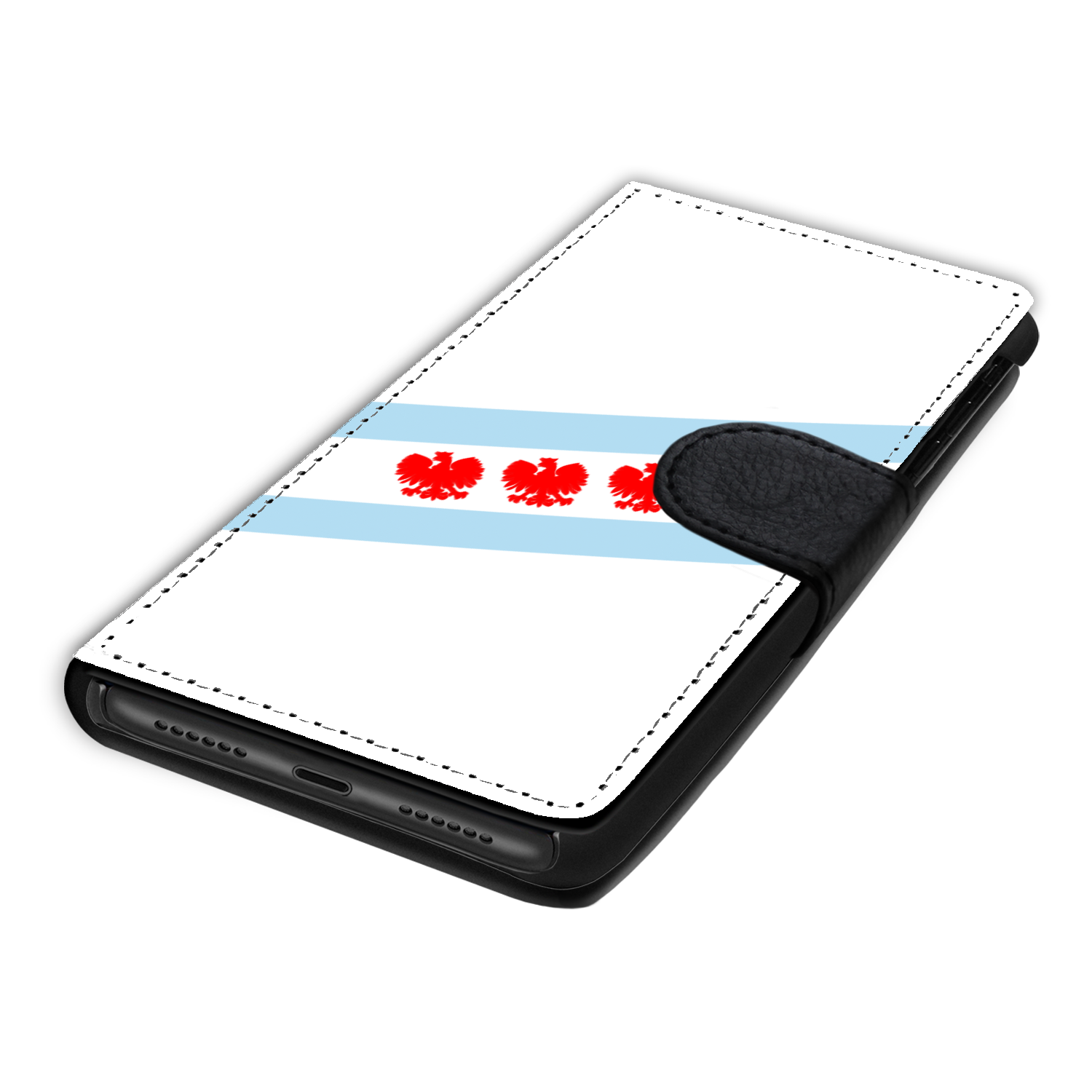 Chicago Flag Polish Four Eagle Wallet Phone Case