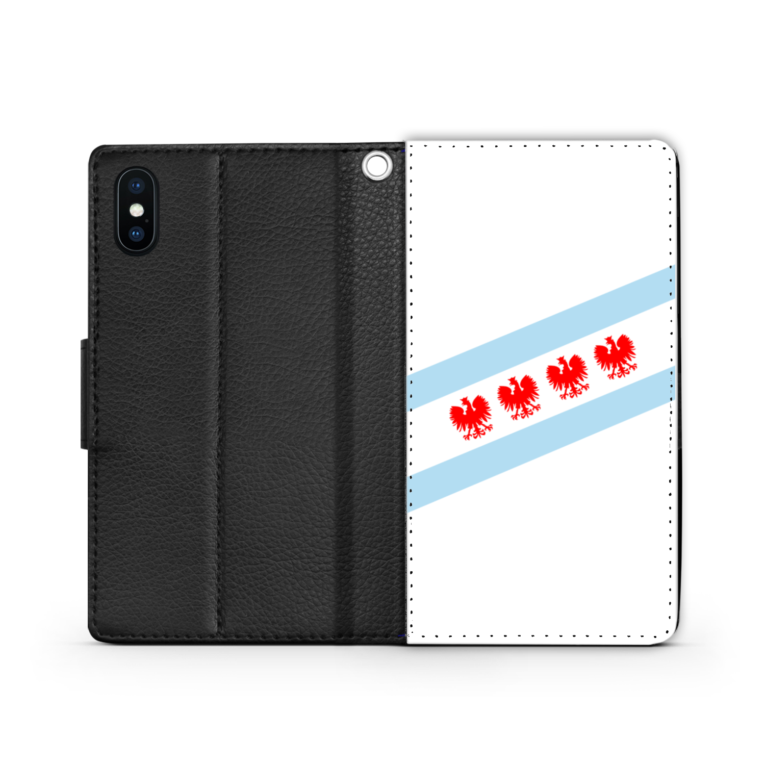 Chicago Flag Polish Four Eagle Wallet Phone Case