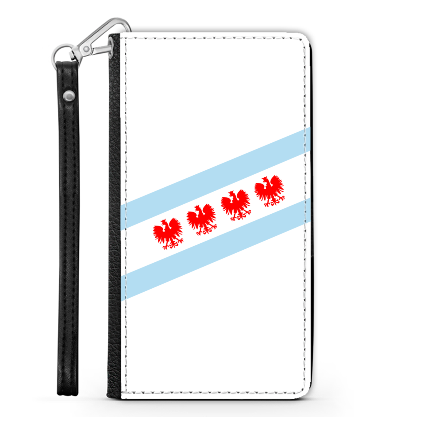 Chicago Flag Polish Four Eagle Wallet Phone Case