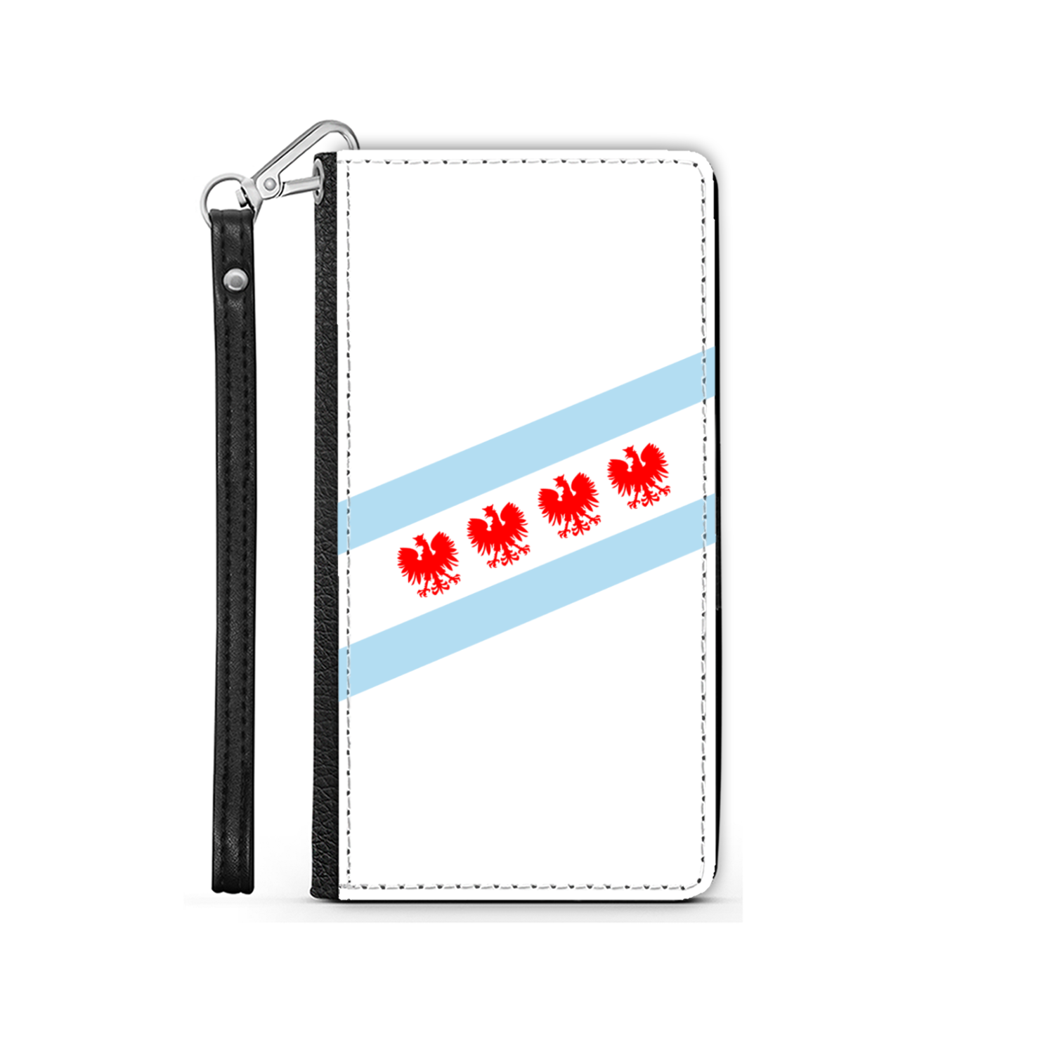Chicago Flag Polish Four Eagle Wallet Phone Case