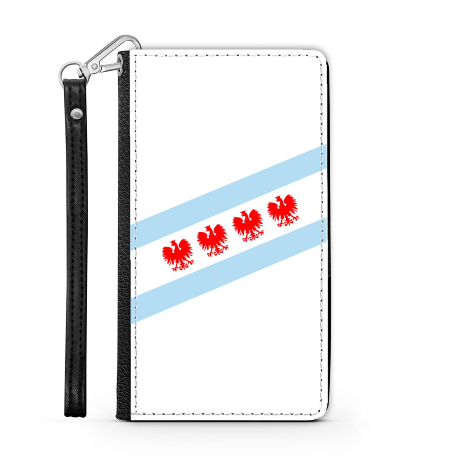 Chicago Flag Polish Four Eagle Wallet Phone Case