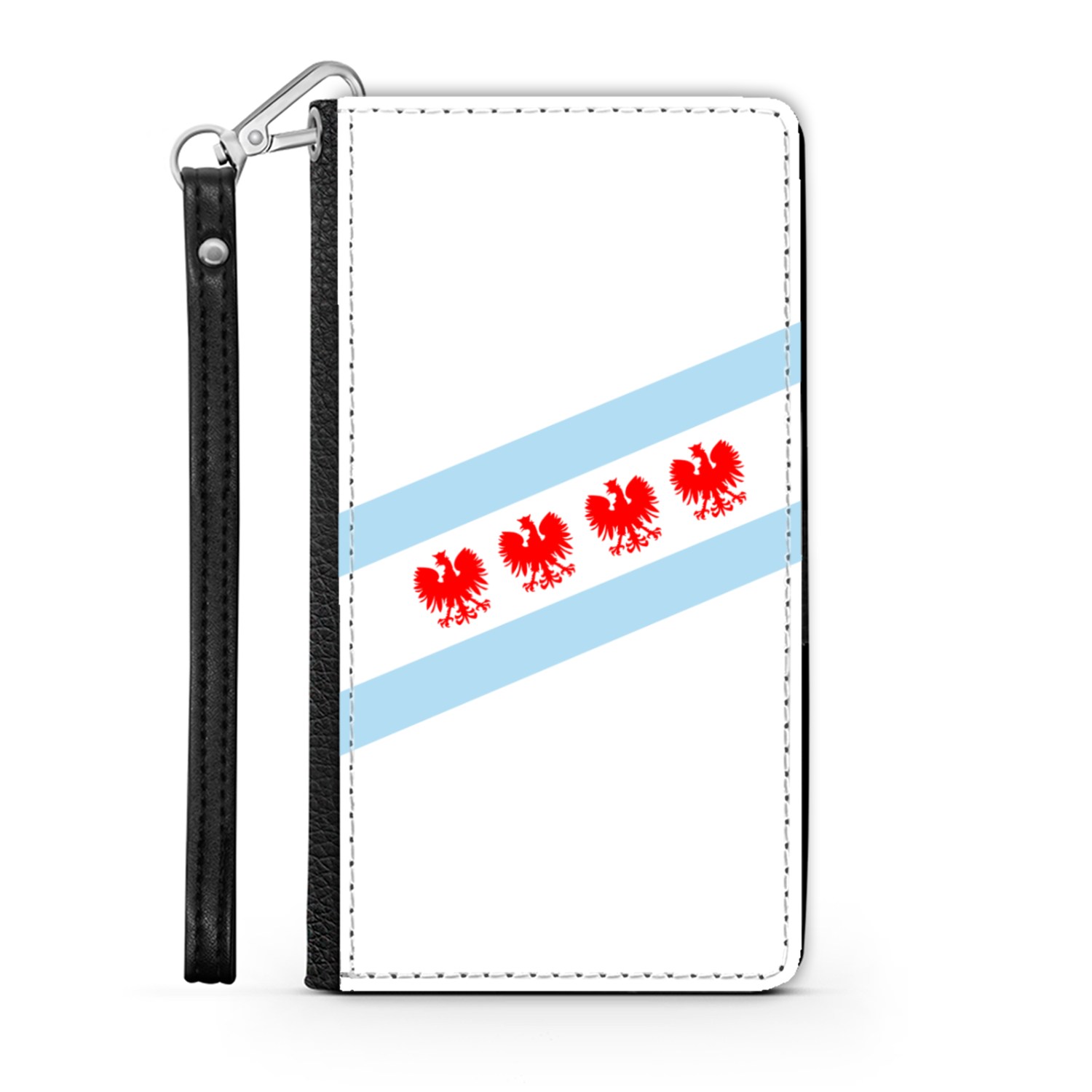 Chicago Flag Polish Four Eagle Wallet Phone Case