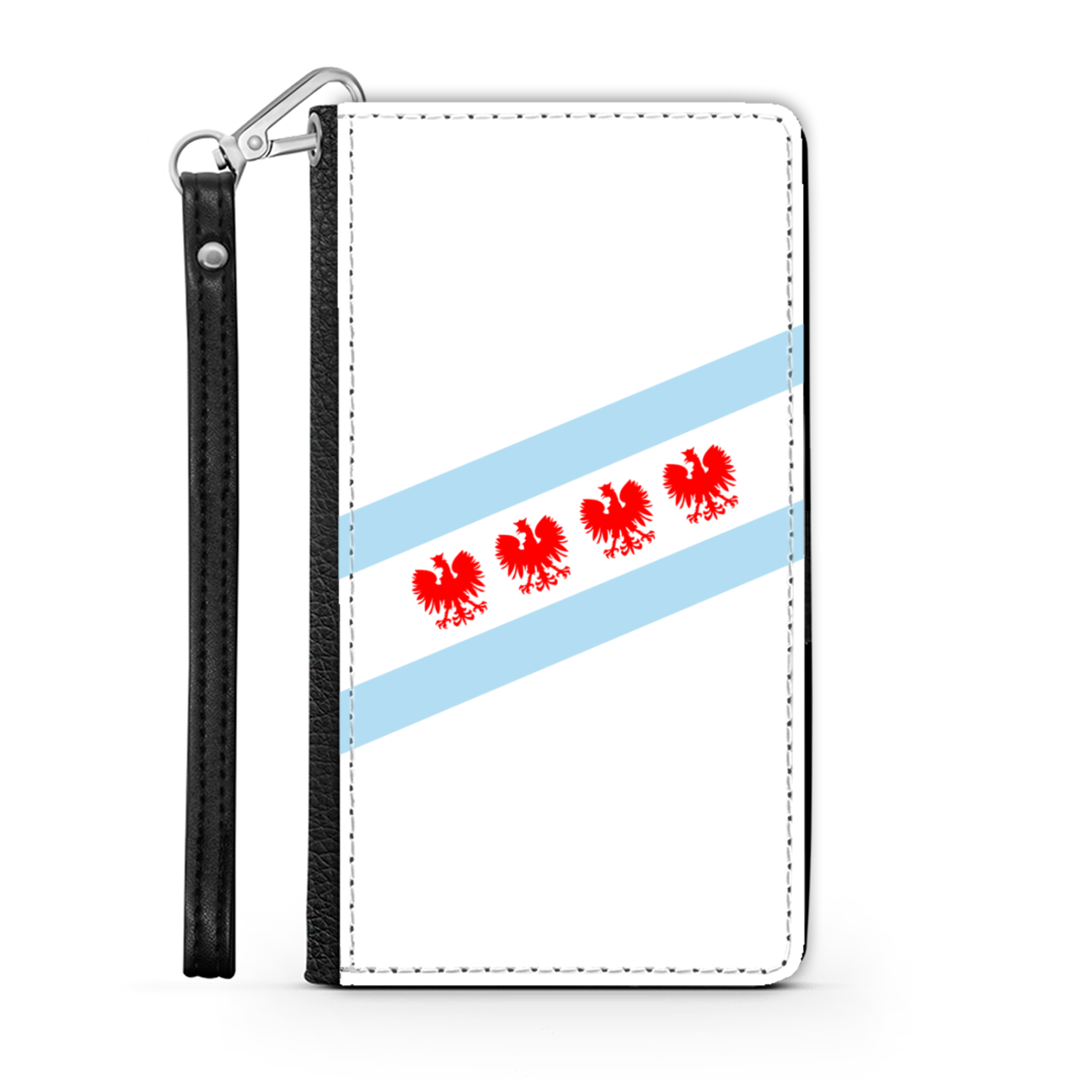 Chicago Flag Polish Four Eagle Wallet Phone Case